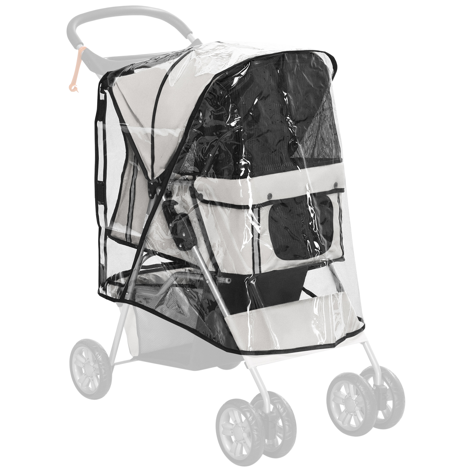 Dog Stroller Rain Cover, with Rear Entry - Life Essentials