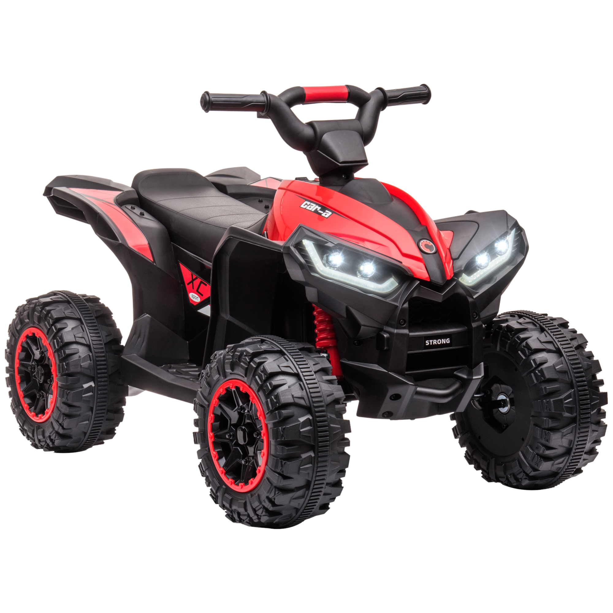 Scott 12V Ride-On Quad Bike with Music Horn for Ages 3-5 - Red - Life Essentials