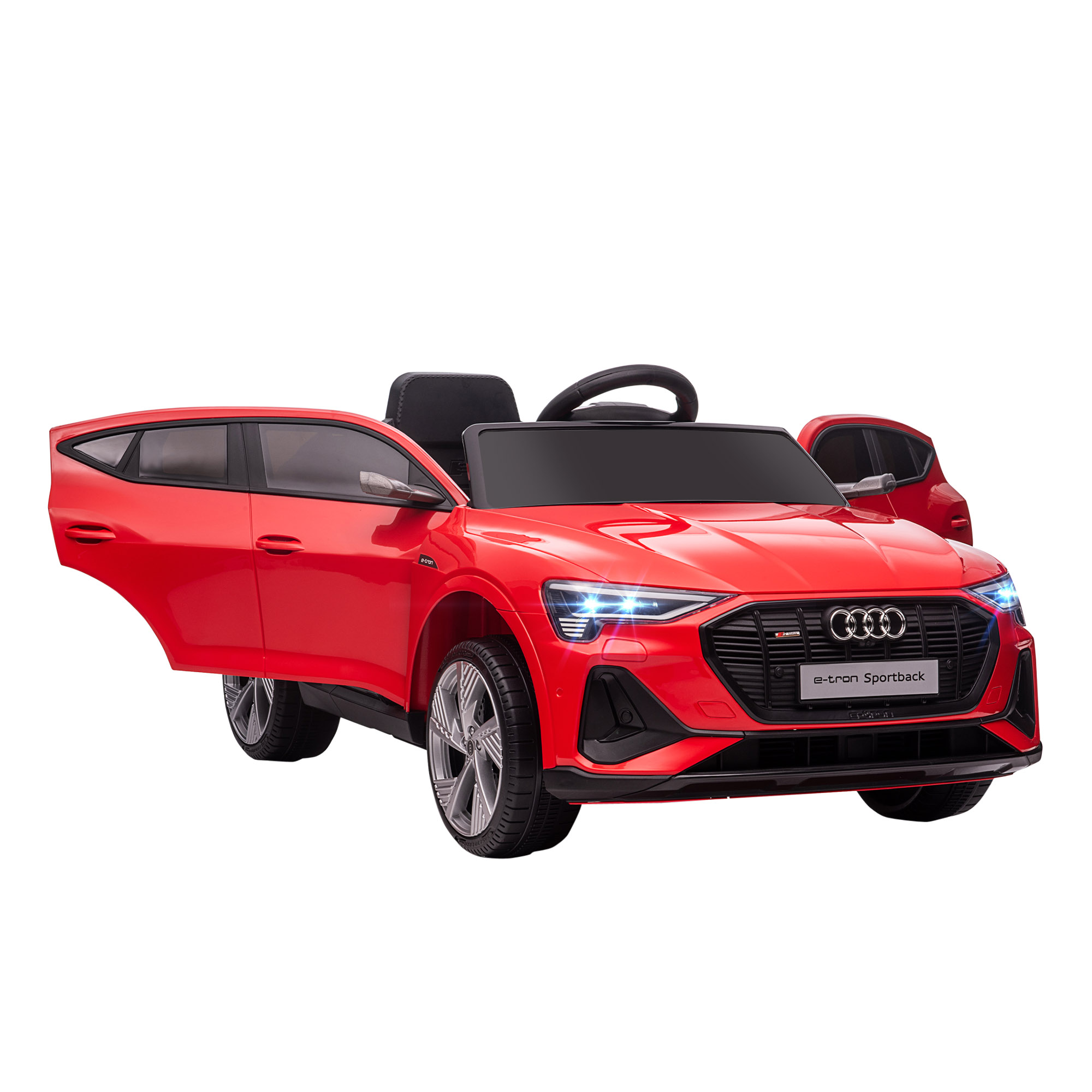 Audi E-tron Licensed 12V Kids Electric Ride On Car with Parental Remote Music Lights MP3 Suspension Wheels for 3-5 Years Red - Life Essentials