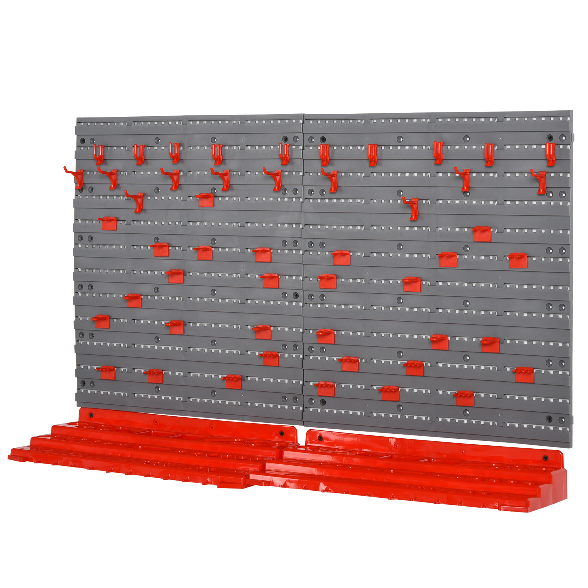 54 Pcs On-Wall Tool Organizer Wall Equipment Holding Pegboard Home DIY Garage Organiser DIY w/ 50 Pegs 2 Shelves - Life Essentials
