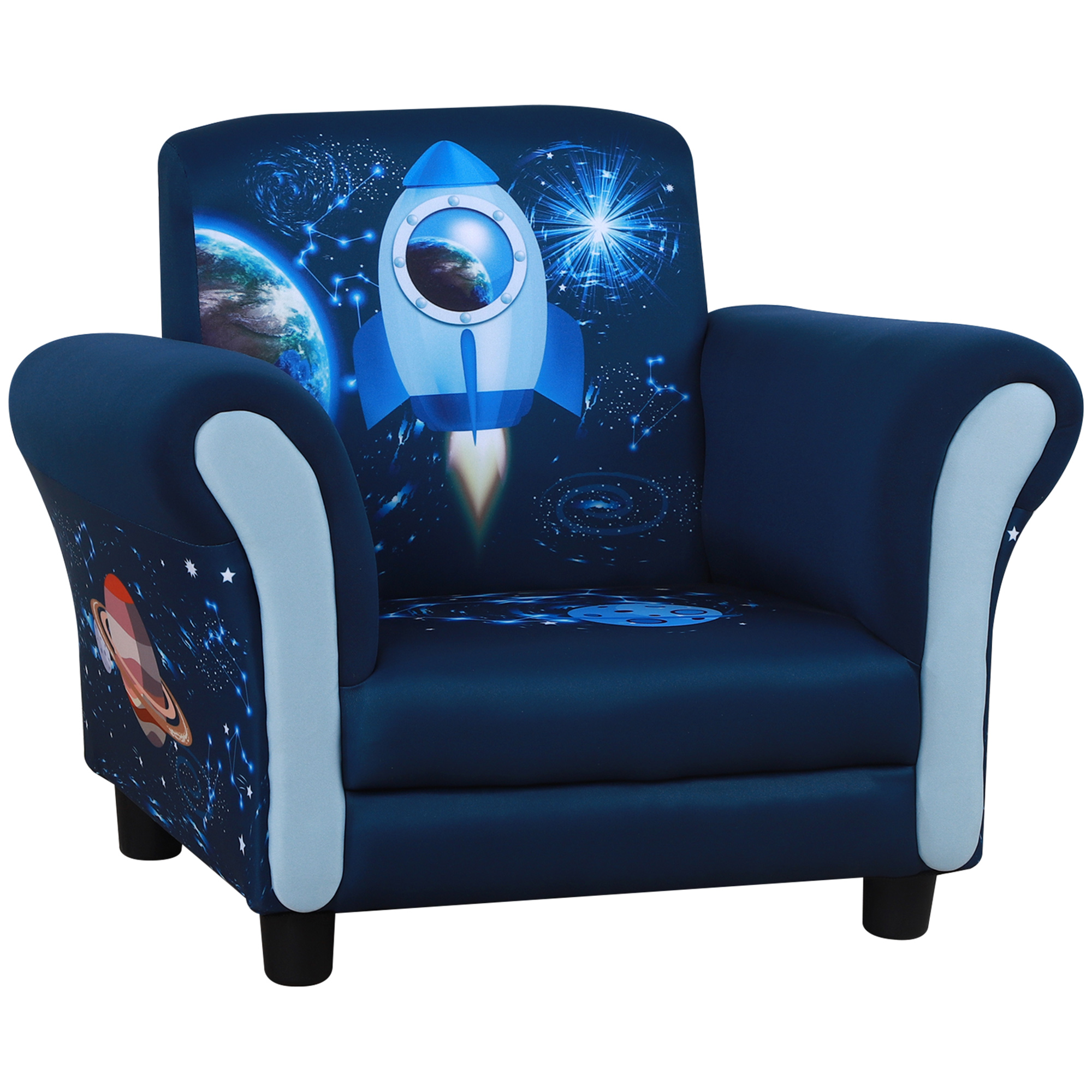 Child Armchair Kids Mini Sofa Chair with Armrest, 59.5 x 43 x 46.5cm, Blue - Life Essentials