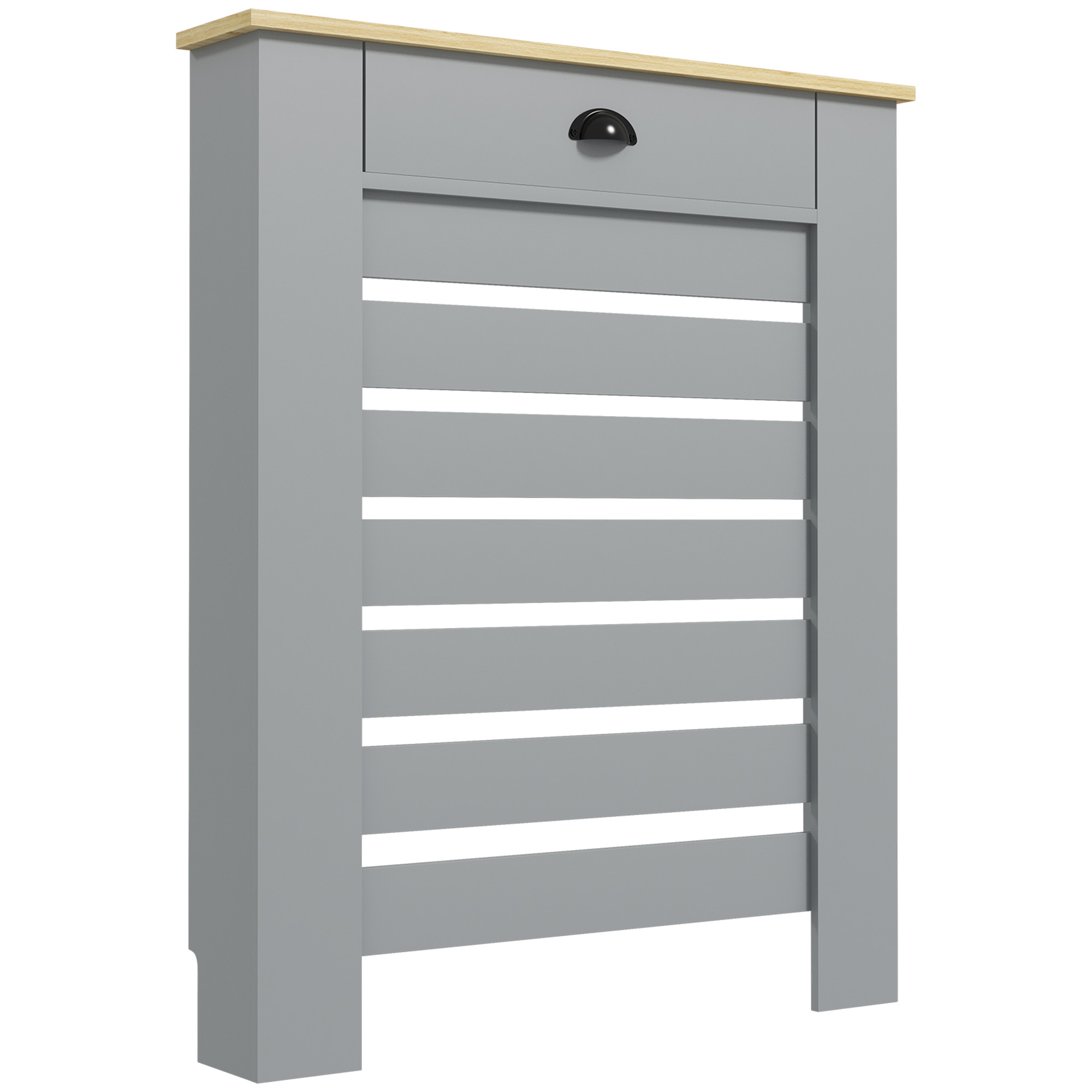 HERON 95.5H x 78Wcm Radiator Cover, with Drawer - Grey - Life Essentials
