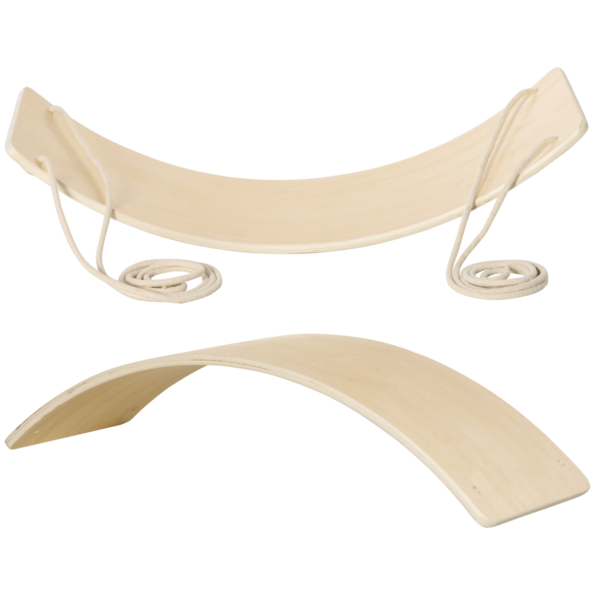 Wood Wobble Board with Ropes, Balance Board for Full Body Workout, Multipurpose for Kids and Adults - Life Essentials