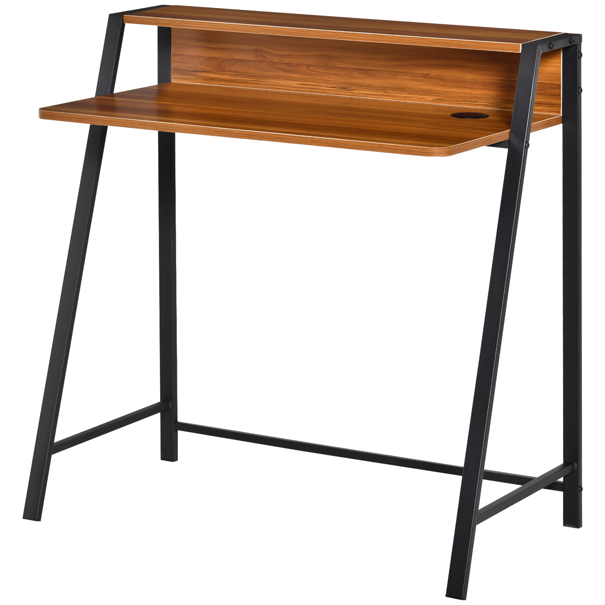 Writing Desk Computer Table Home Office PC Laptop Workstation Storage Shelf Color Walnut - Life Essentials