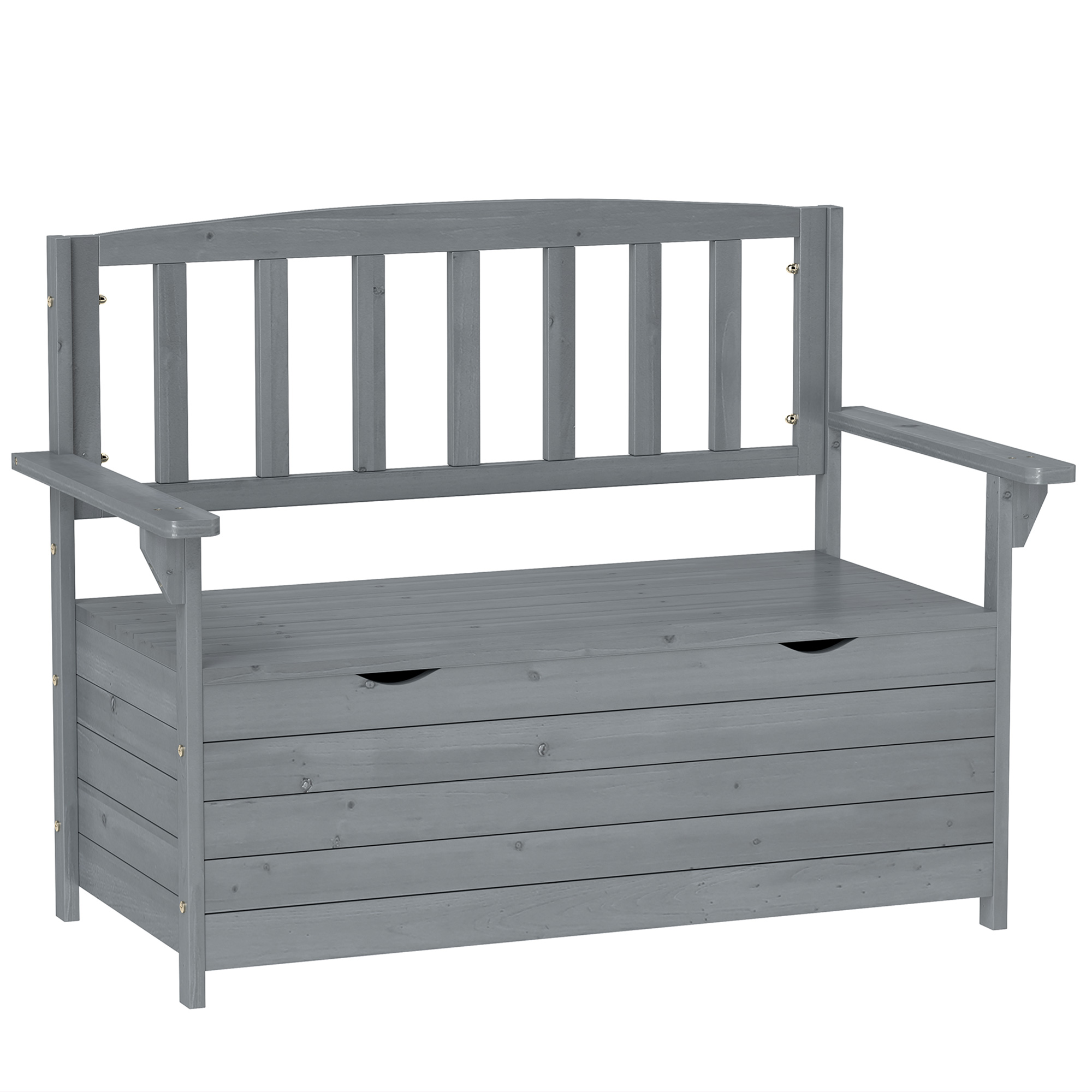 SUNVISTA Two-Seater Garden Storage Bench - Grey - Life Essentials