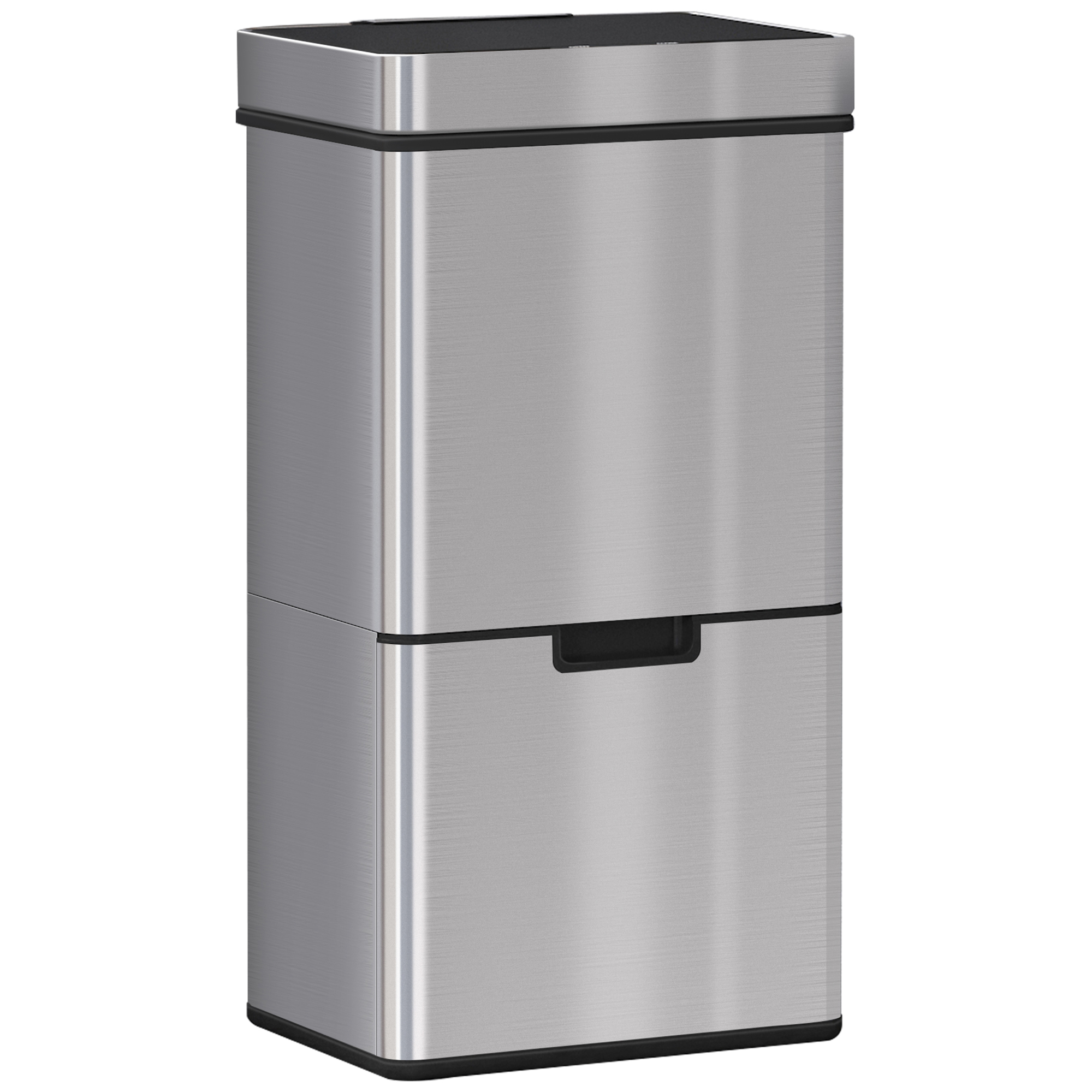 72L Recycling Sensor Bin Stainless Steel 3 Compartments For Both Wet/Dry Waste w/Removable Lid Kitchen Home - Life Essentials