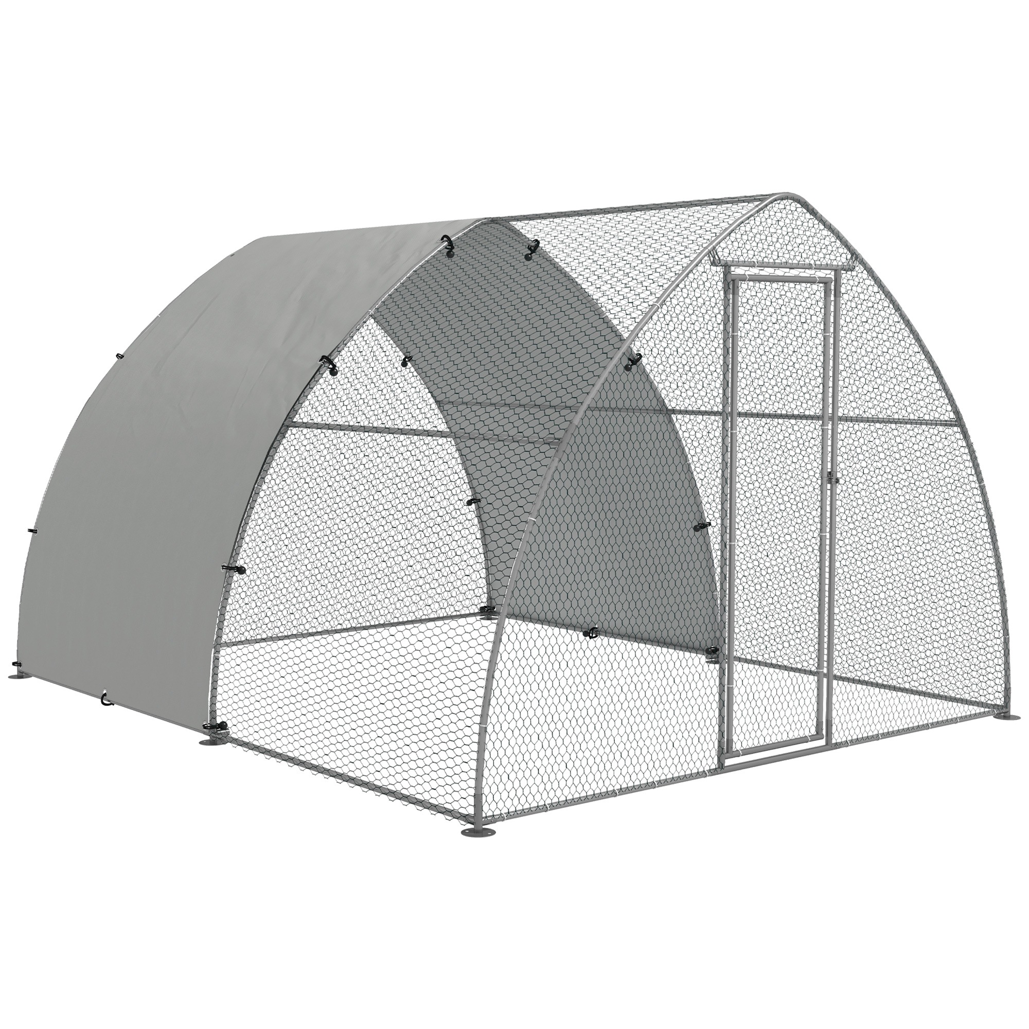 Shelley Galvanised Chicken Coop Outdoor with Cover for Chickens Hens - Safe Space - Life Essentials