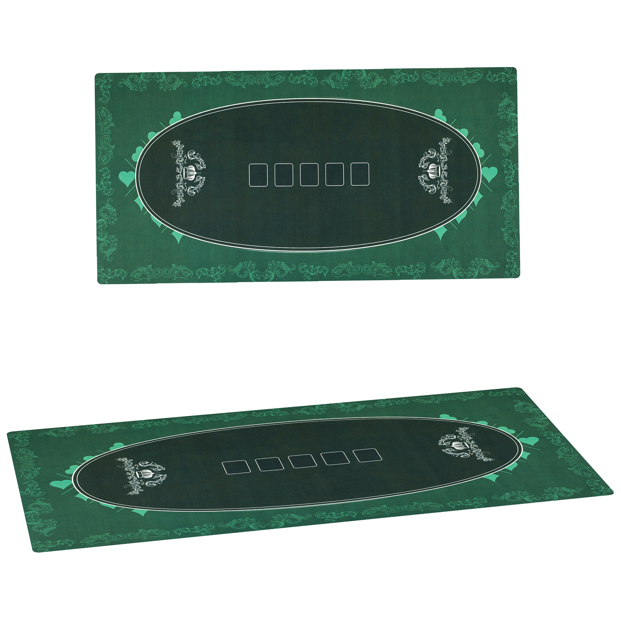 SPORTEDGE 239.3 x 115.5 cm Professional Texas Hold'em Poker Mat 12 Player Water-Resistant Poker Table Top, Green - Life Essentials