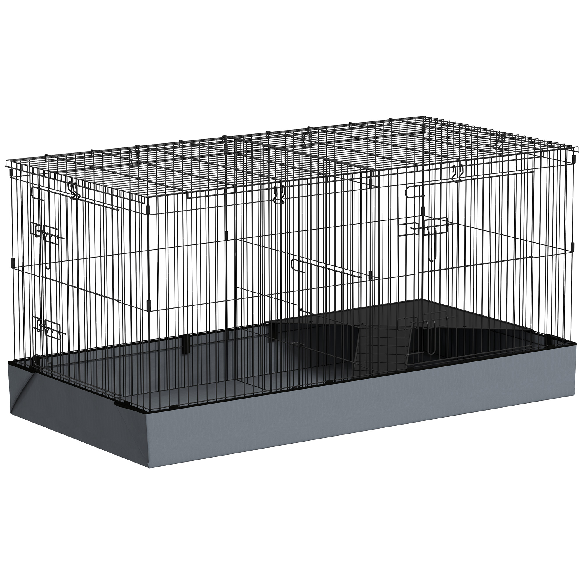 PAWSTER 2 in 1 Guinea Pig Cage, Rabbit Cage Pet Playpen with 2 Separate Area, Waterproof Oxford Fabric Floor for Hedgehogs - Life Essentials