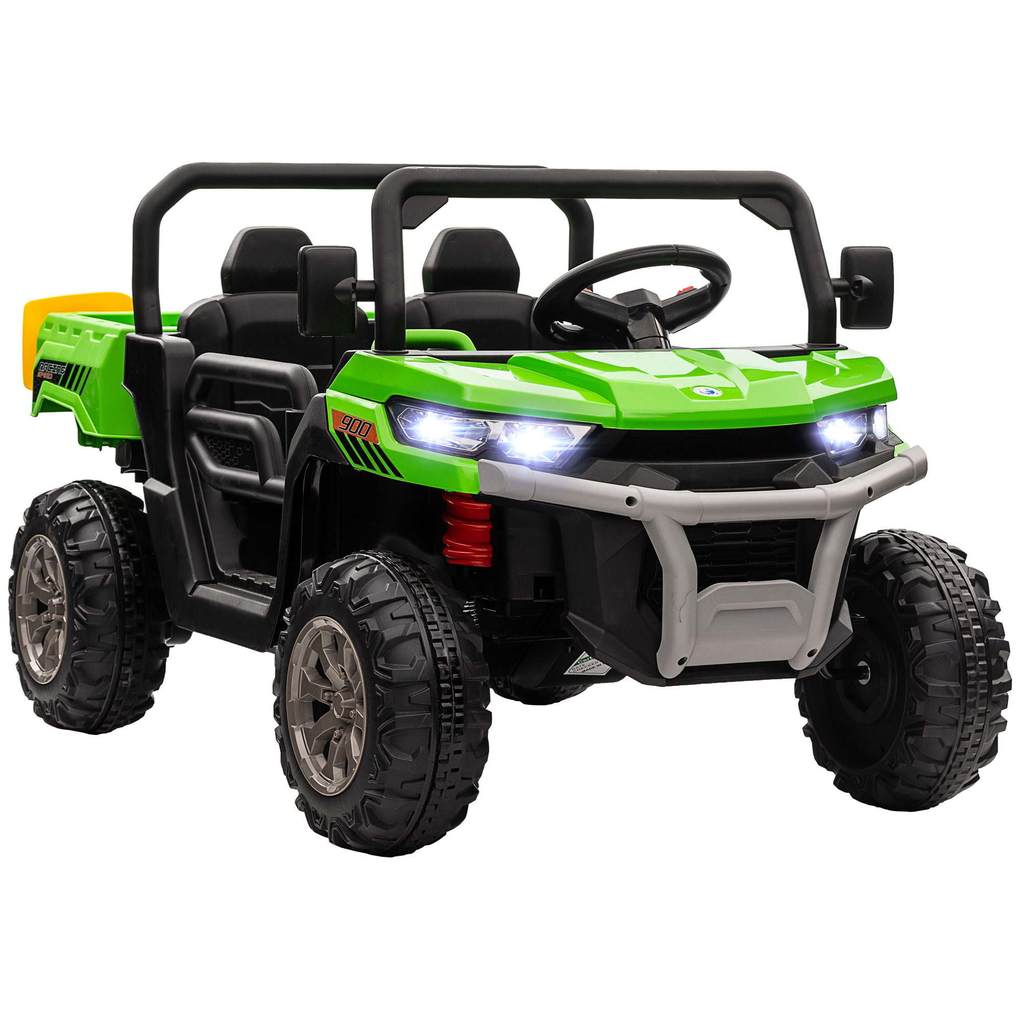 Scott 12V Two-Seater Kids Electric Ride-On Car with Electric Bucket - Green - Life Essentials