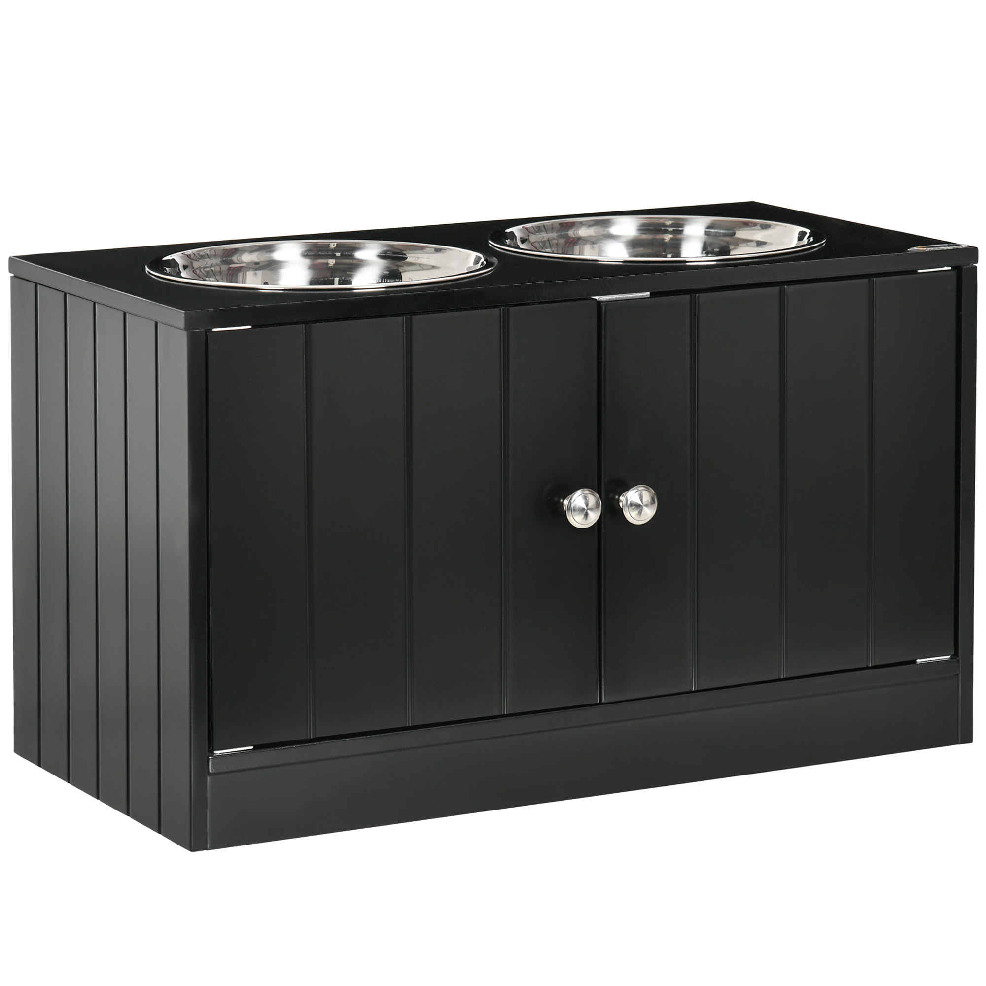 Raised Dog Bowls with Stand and Storage - Stainless Steel - Life Essentials