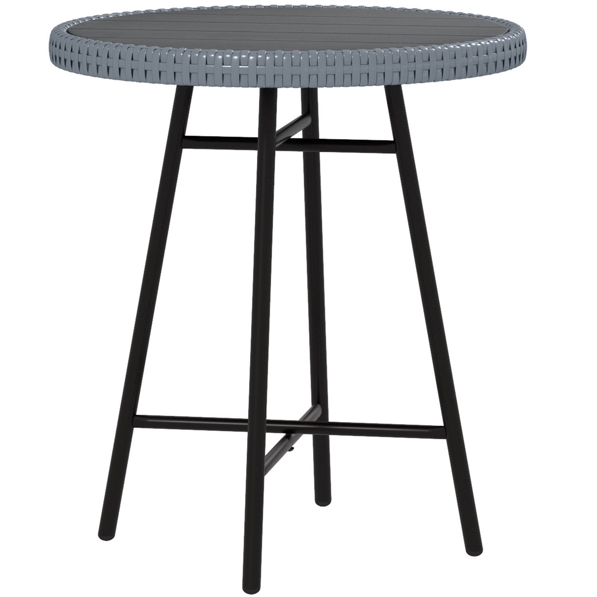 PE Rattan Side Table Grey - Life Essentials