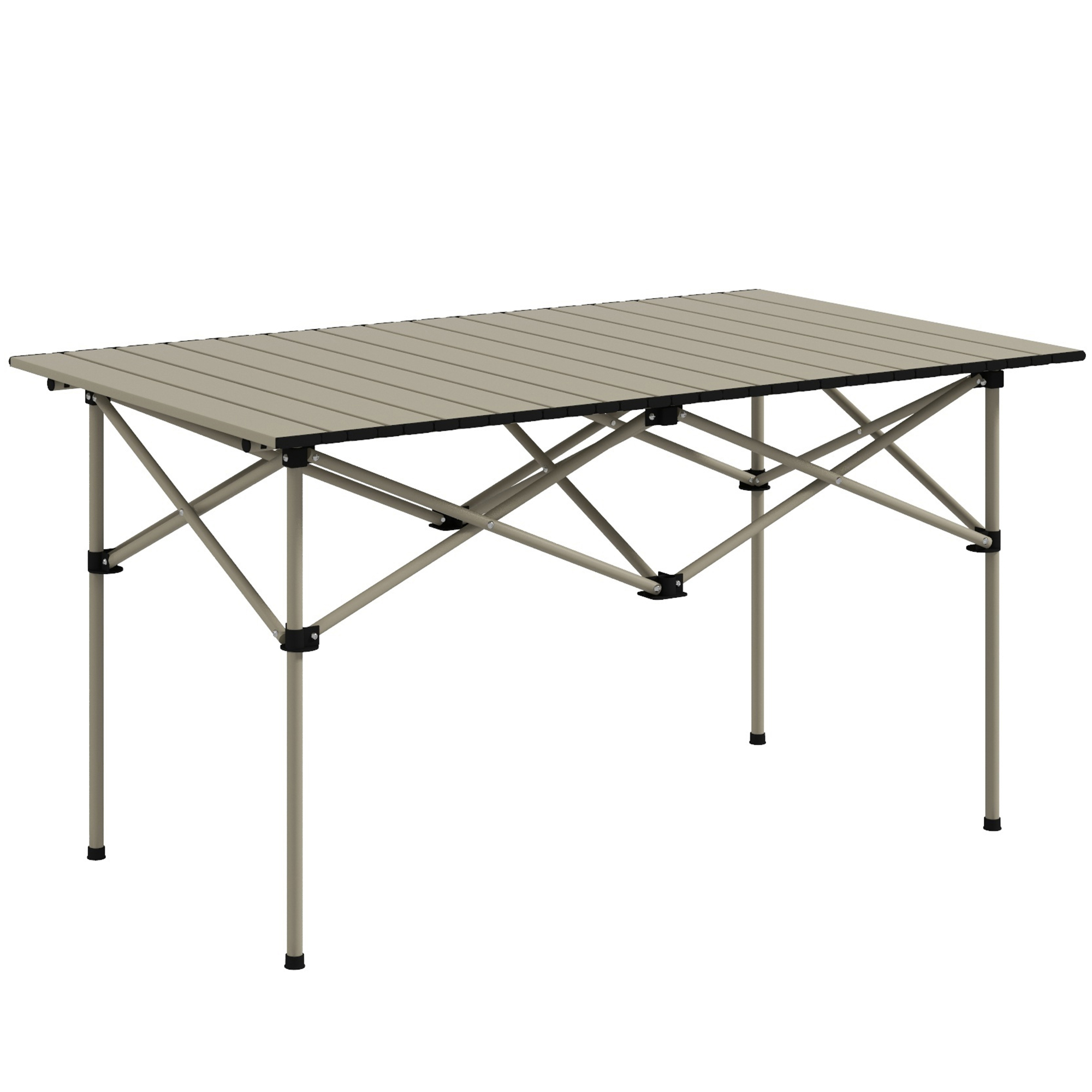 Jones Aluminium Lightweight Folding Picnic Table with Carry Bag - Khaki - Life Essentials