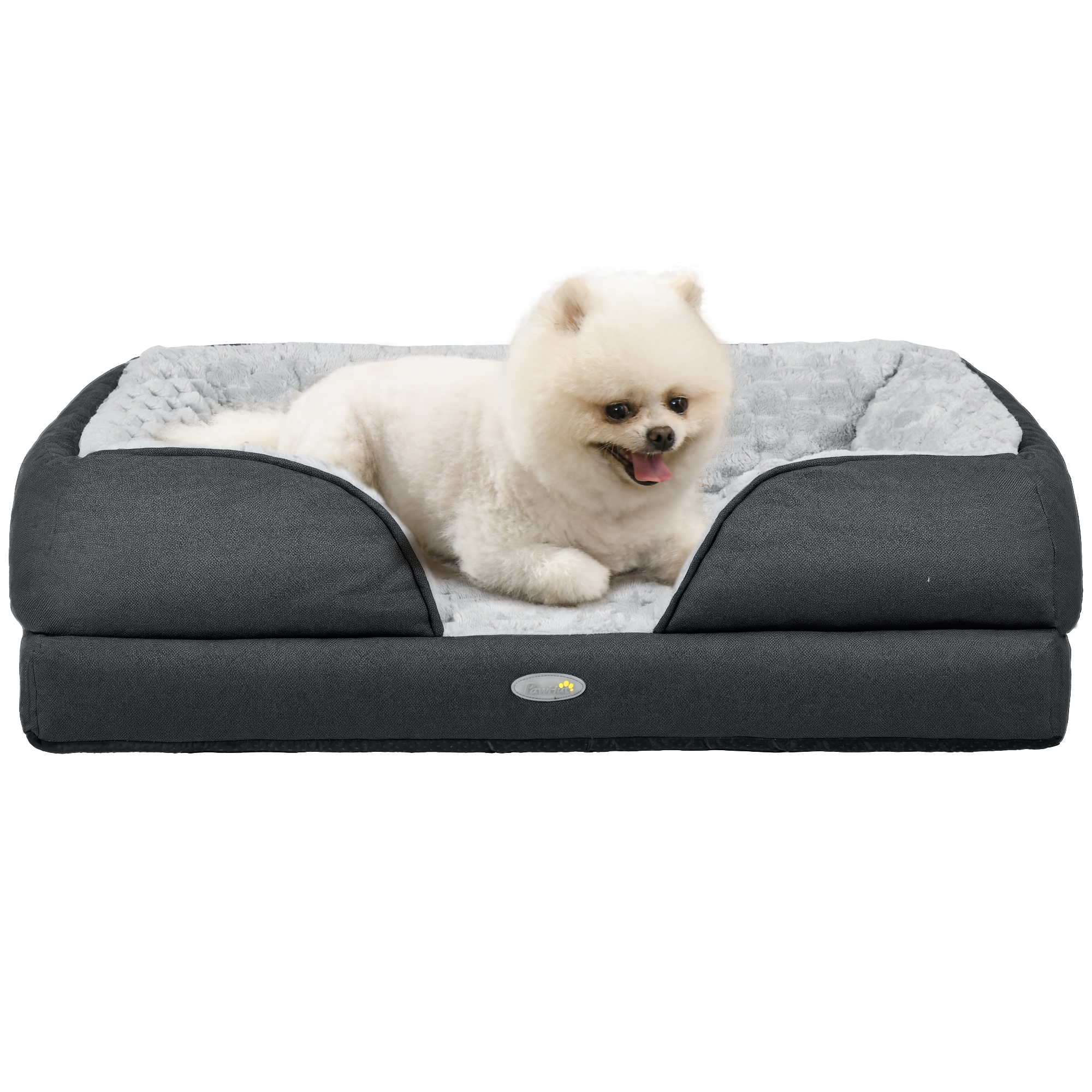 Shelley Calming Dog Bed with Removable Cover for Small Dogs - Charcoal Grey - Life Essentials