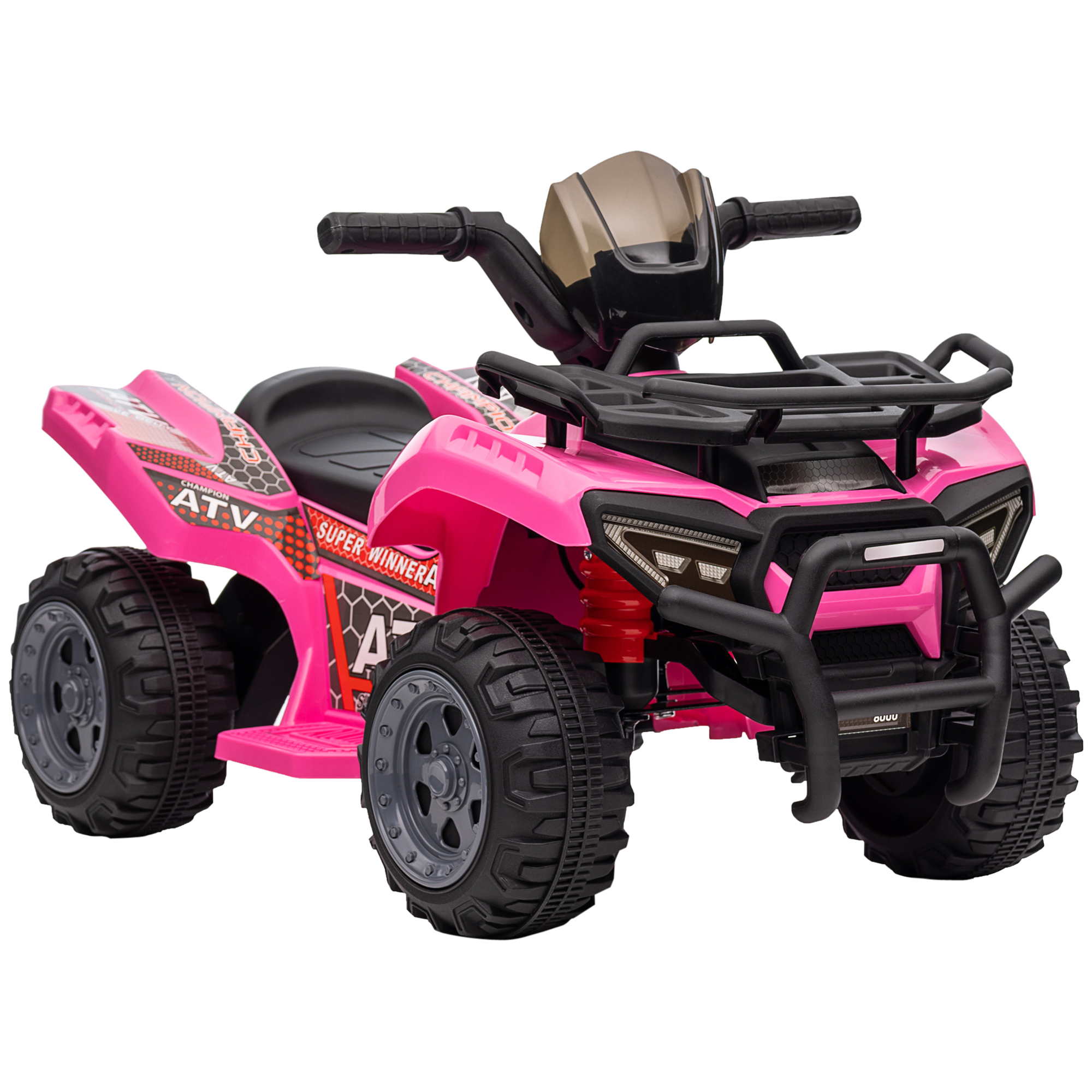 Kids Ride-on Four Wheeler ATV Car with Real Working Headlights, 6V Battery Powered Motorcycle for 18-36 Months, Pink - Life Essentials