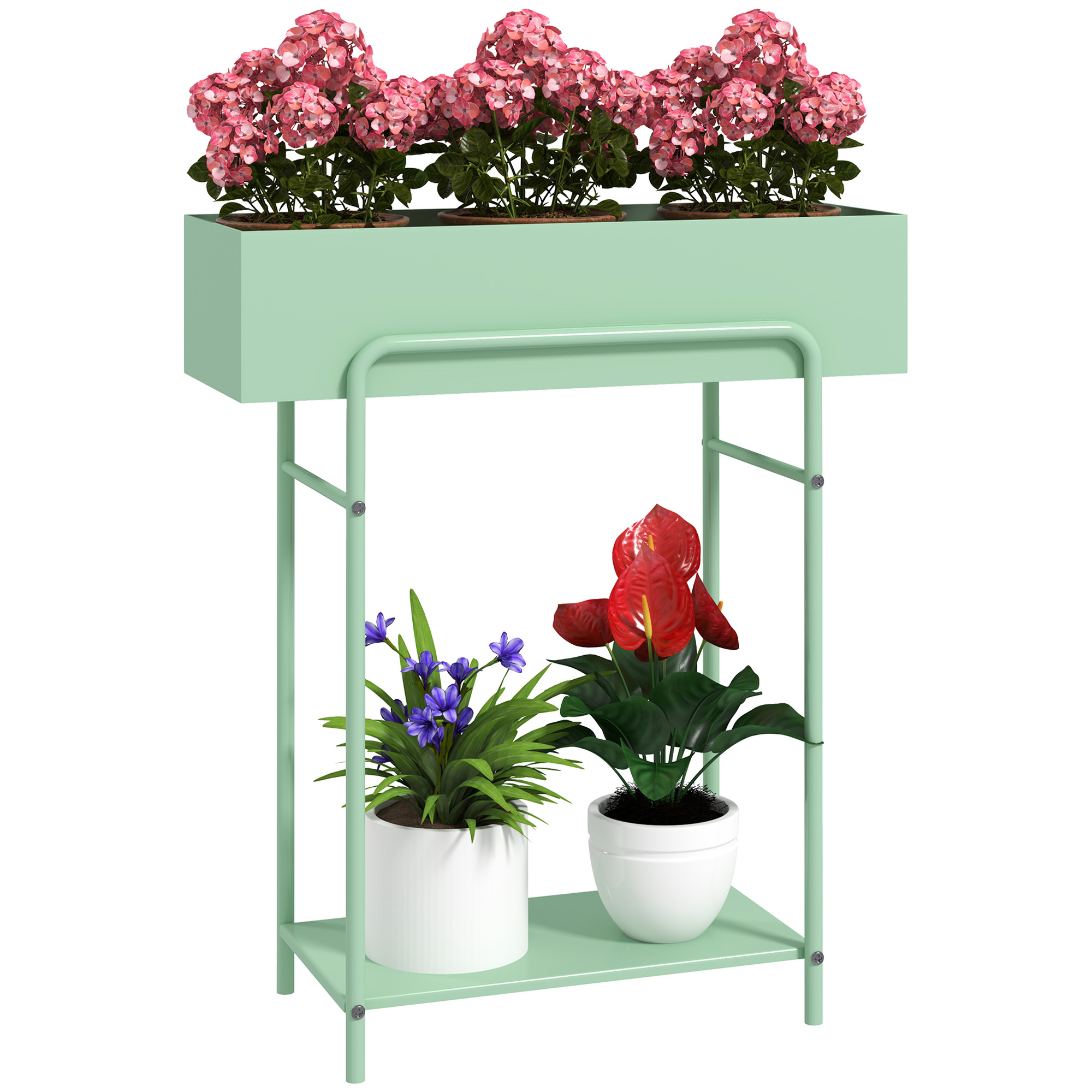 SUNVISTA 2 Tier Plant Stand, Green - Life Essentials