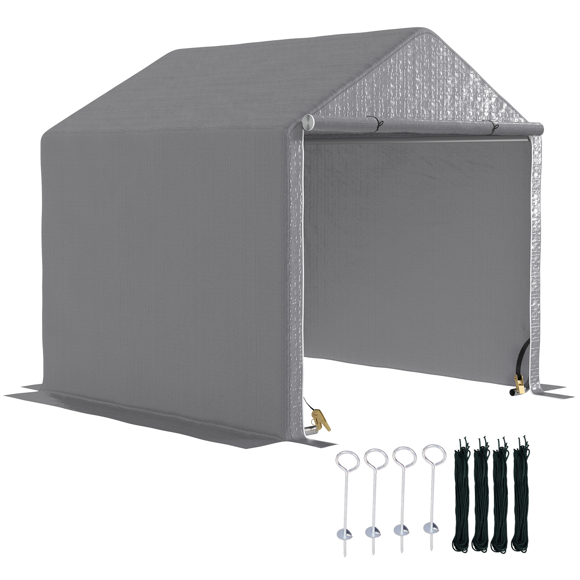 SUNVISTA 2 x 2m Garden Fabric Storage Tent - Grey - Life Essentials