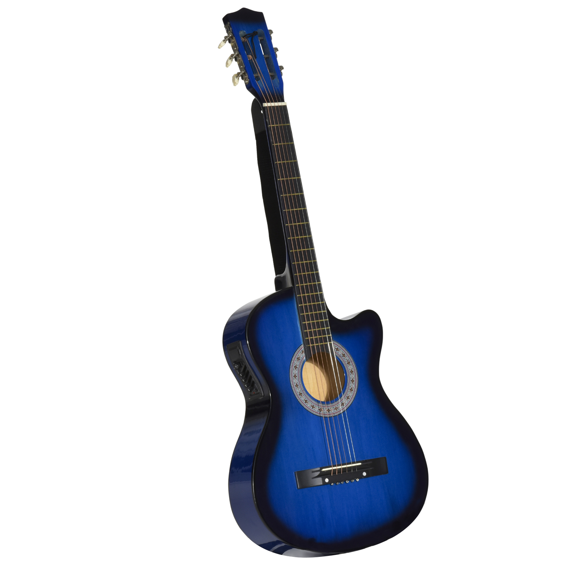 38in Beginner Cutaway Acoustic Electric Guitar Premium Gloss Finish w/Case - Life Essentials