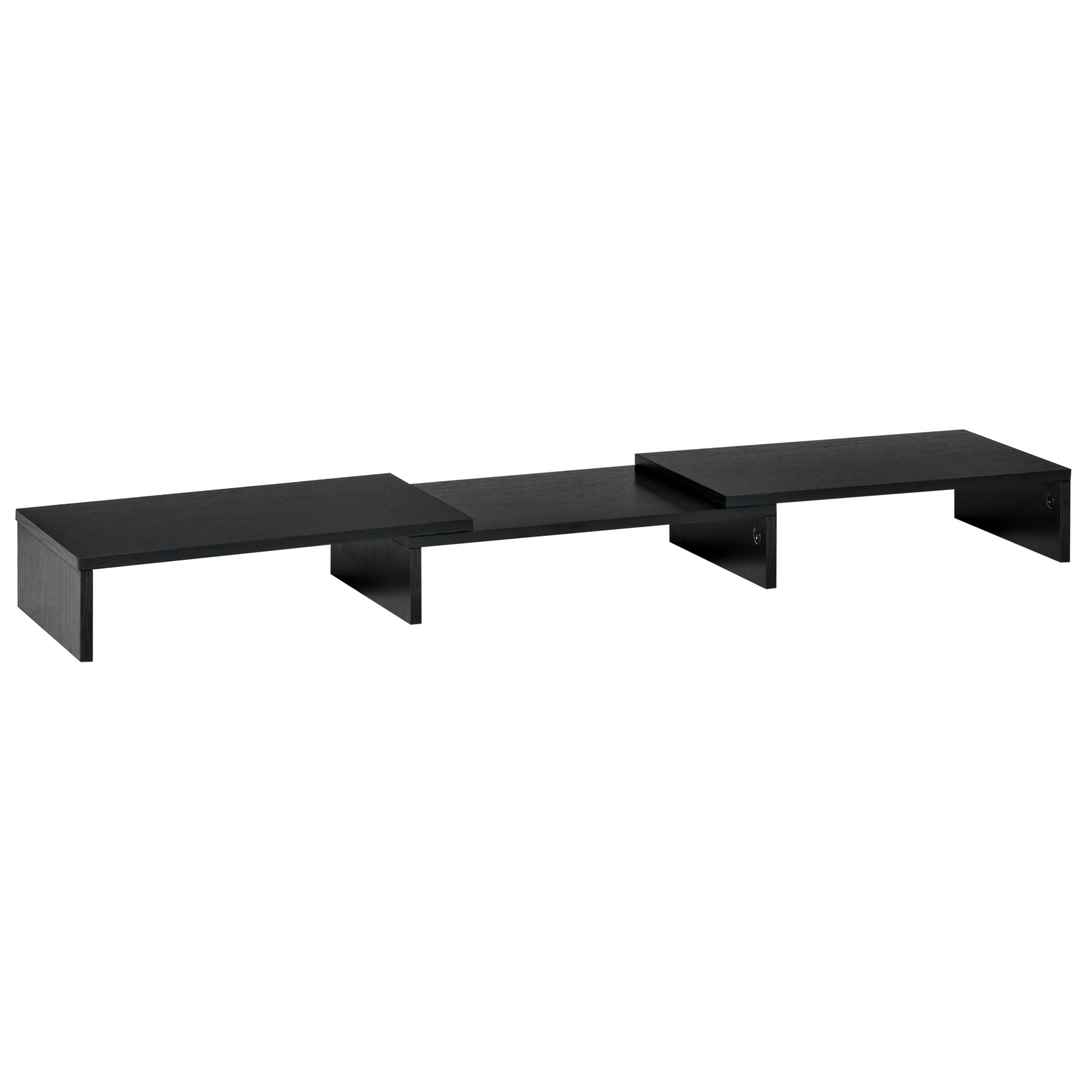Dual Monitor Stand Riser with Adjustable Length and Angle, Screen Riser for Laptop, Computer, PC, Printer, TV, Black - Life Essentials