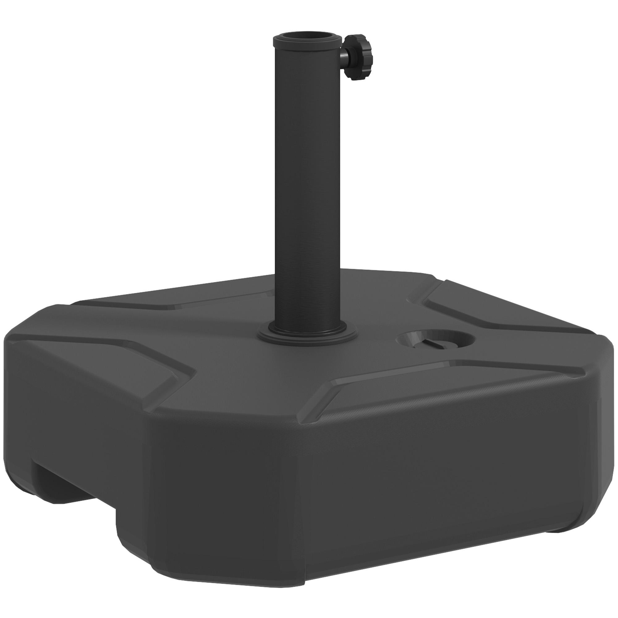 SUNVISTA Square Garden Parasol Base, Garden Umbrella Stand Heavy Duty Parasol Base, Black - Life Essentials