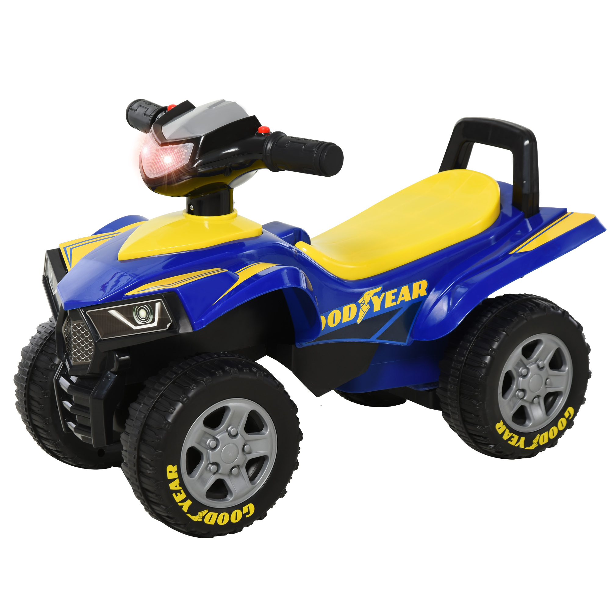 Toddlers Sound Effect PP Quad Bike Walker Yellow/Blue - Life Essentials