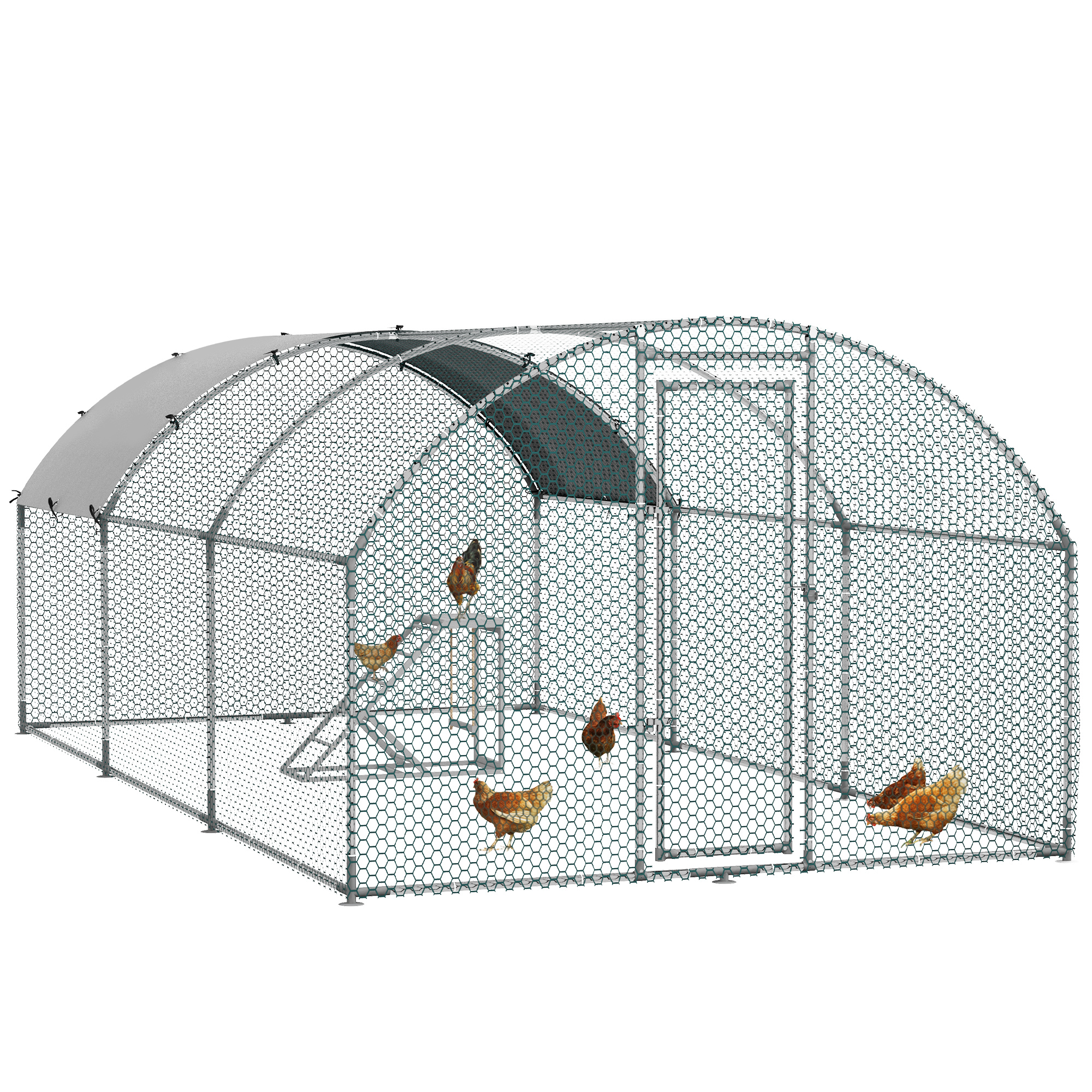 Shelley Walk In Chicken Run with Chicken Activity Shelf and Cover - Spacious Design - Life Essentials