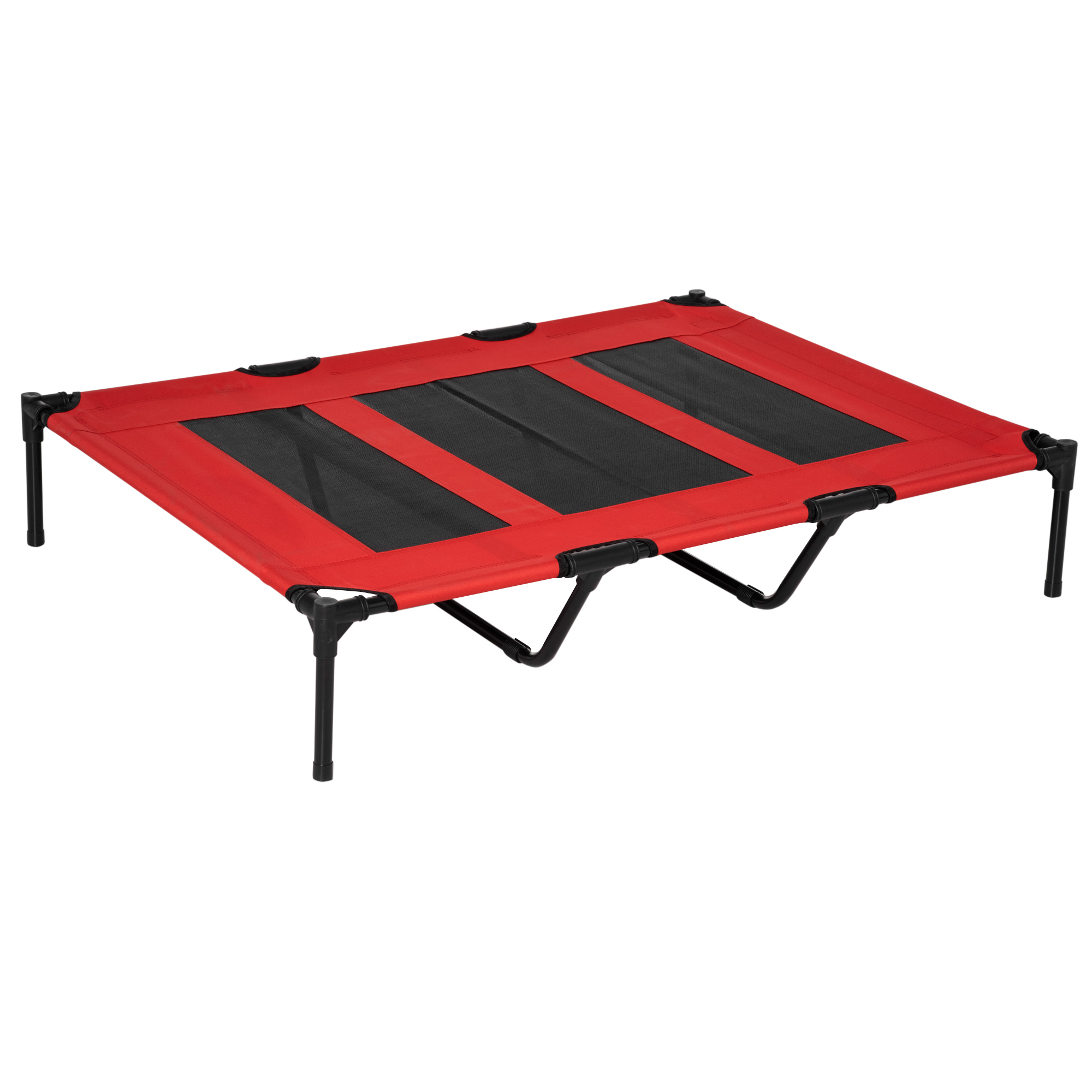 Raised Dog Bed Cooling Elevated Pet Cot with Breathable Mesh for Indoor Outdoor Use Red, X Large, 122 x 92 x 23cm - Life Essentials