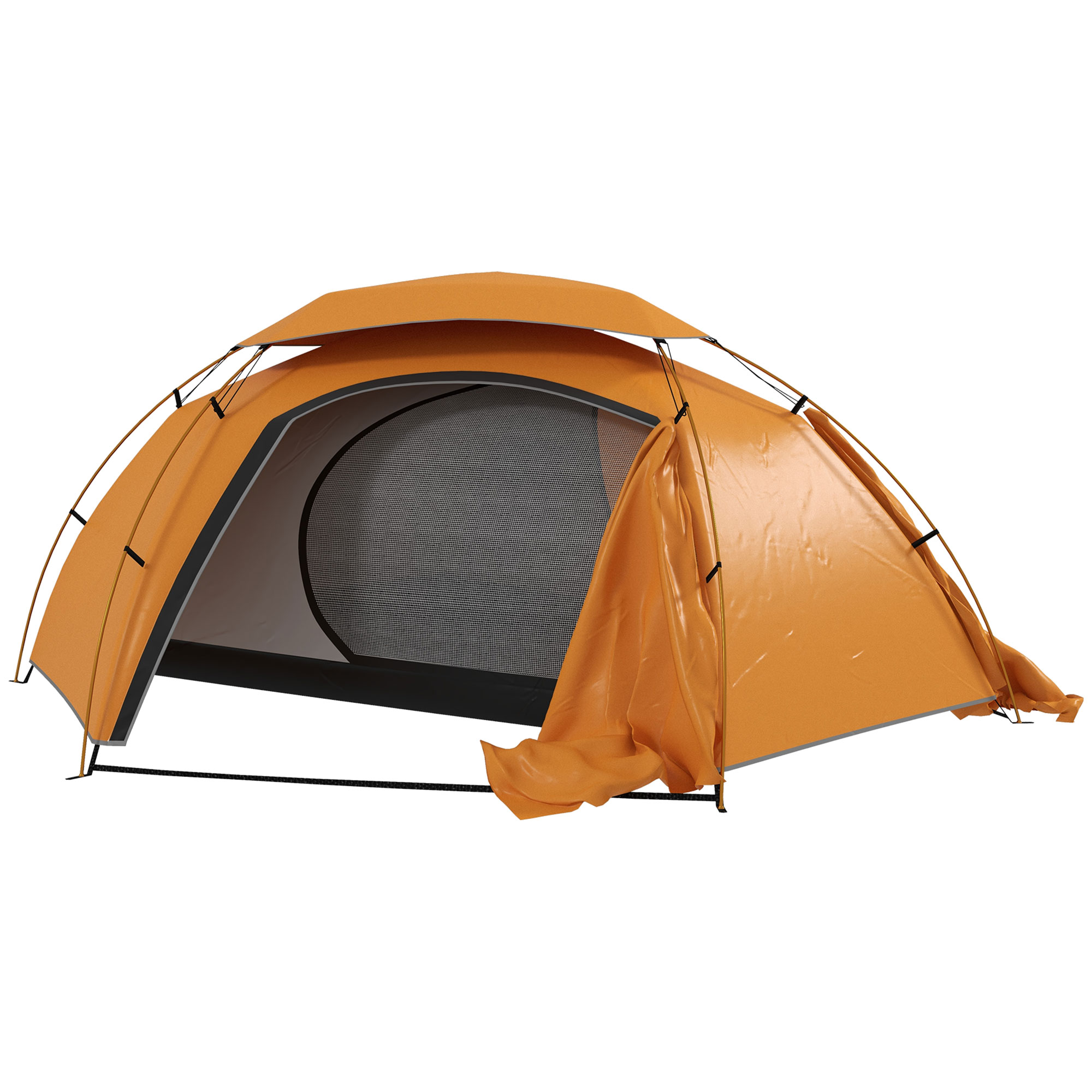 Jones Dome Camping Tent with Aluminium Frame - Orange - Life Essentials