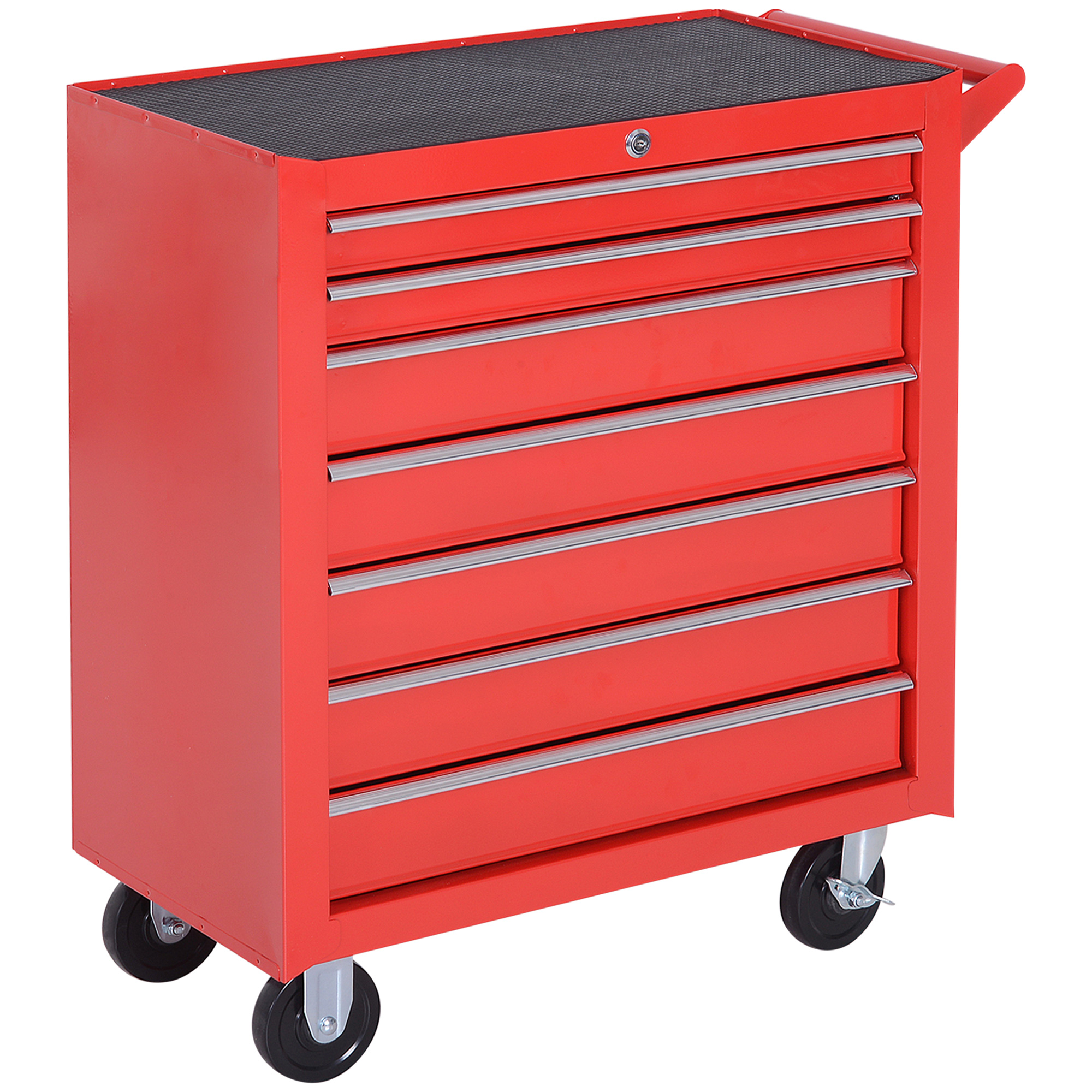DURHAND Roller Tool Cabinet Storage Chest Box 7 Drawers Roll Wheels Garage Workshop Red - Life Essentials