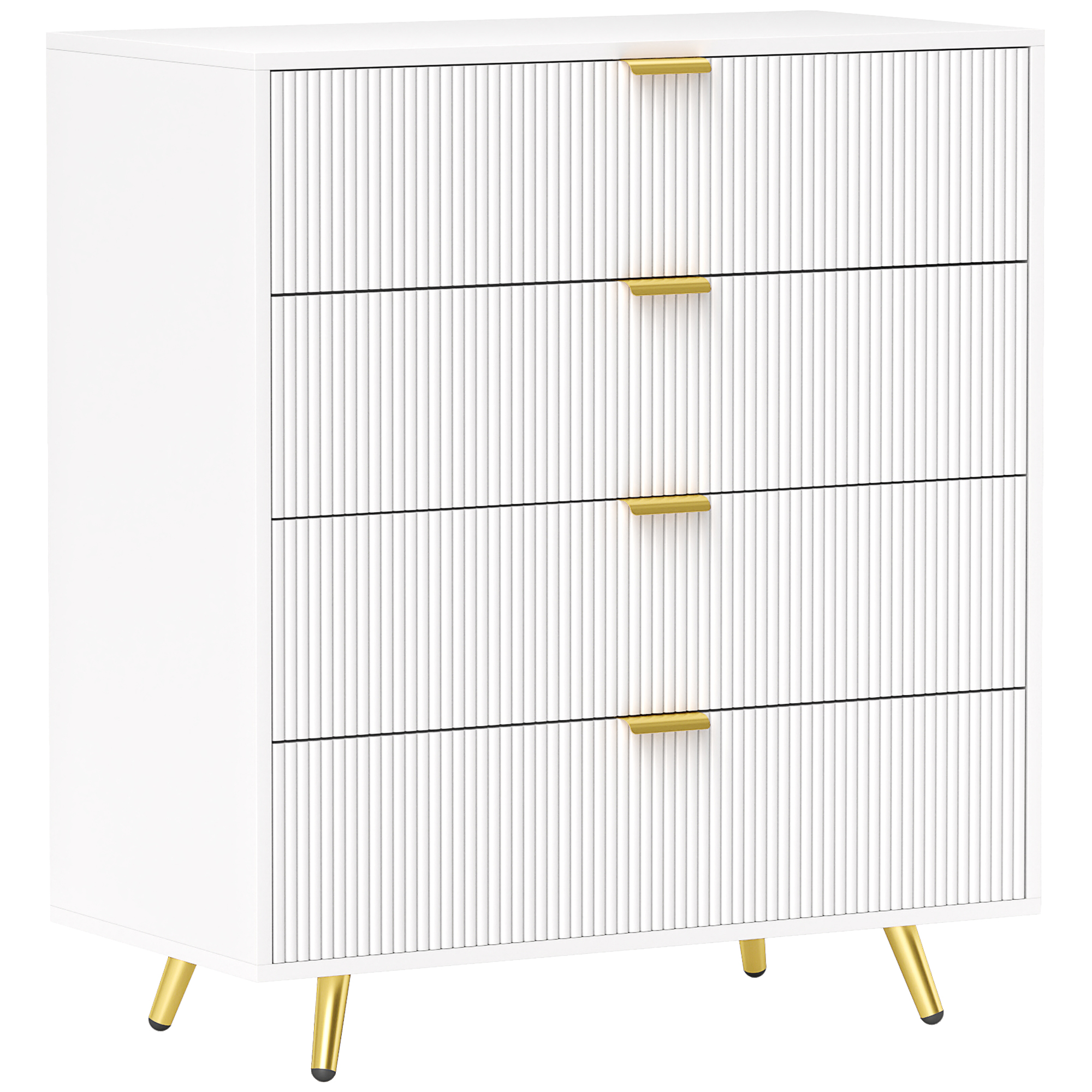 GOLDRAY White Chest of Drawers - Medium-sized, 4 Drawers - Life Essentials