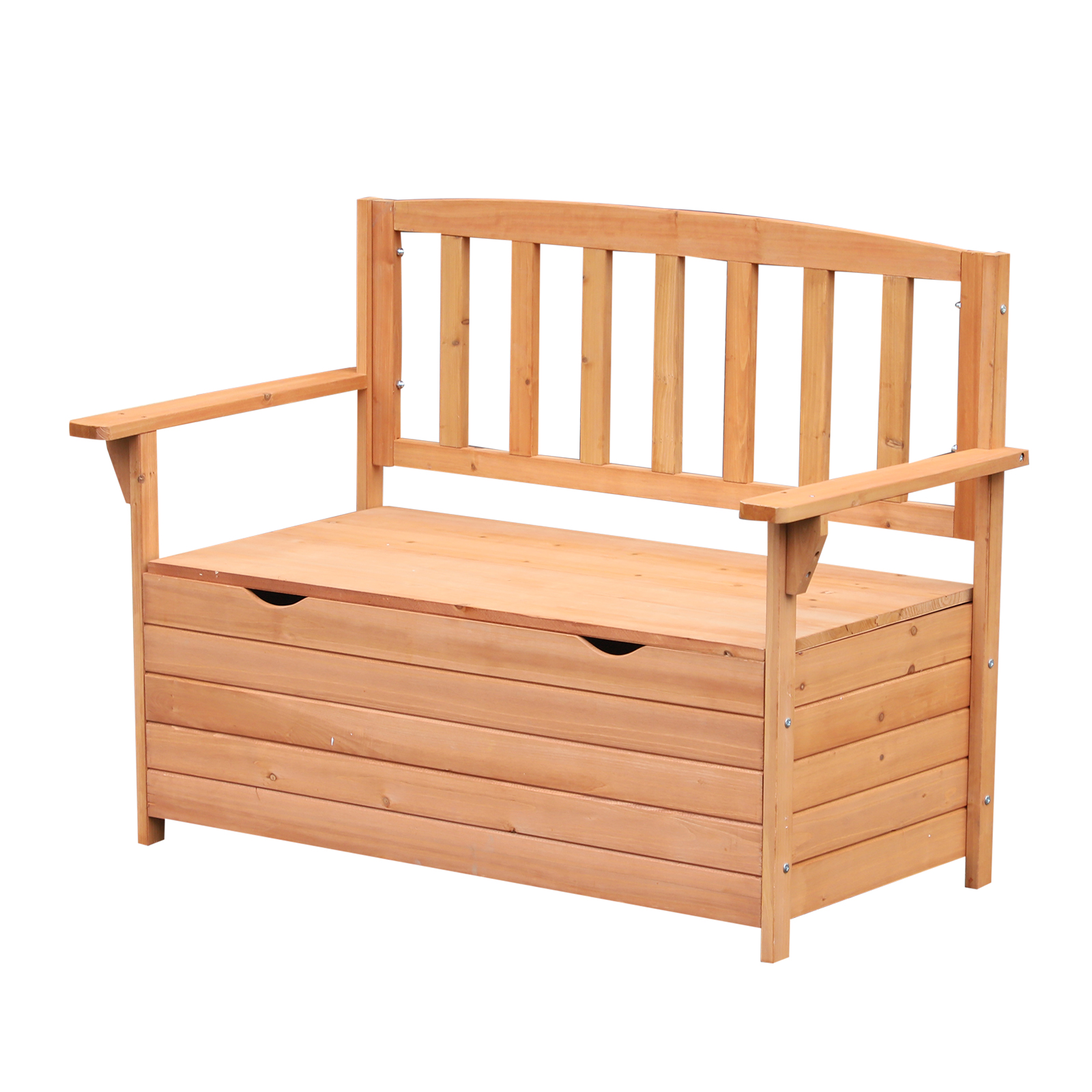 Outdoor Garden Storage Bench Patio Box All Weather Deck Fir Wood Solid Seating - Life Essentials
