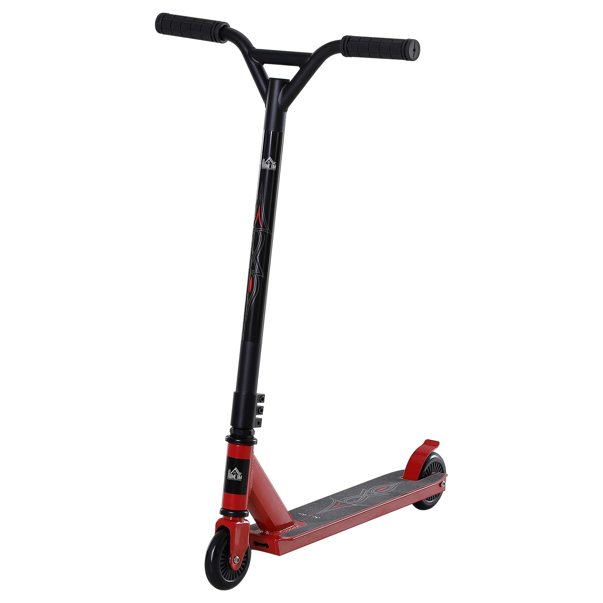 Teens Adult Street Stunt Kick Scooter Intermediate and Beginner Freestyle Tricks Scooters For 14+ w/ Rear Ï†10cm Wheel&Brake - Red - Life Essentials