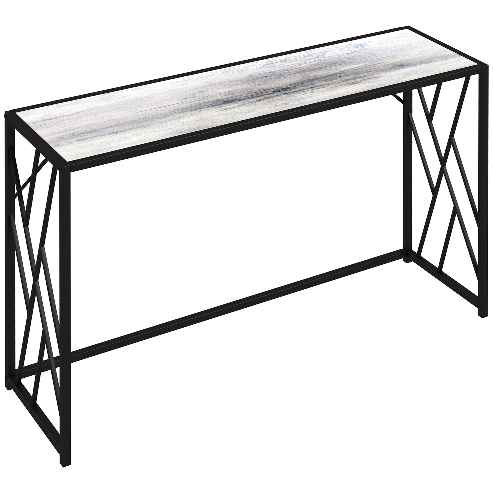 120 cm Console Table, Industrial Sofa Table with Metal Frame for Living Room, Hallway, Grey - Life Essentials