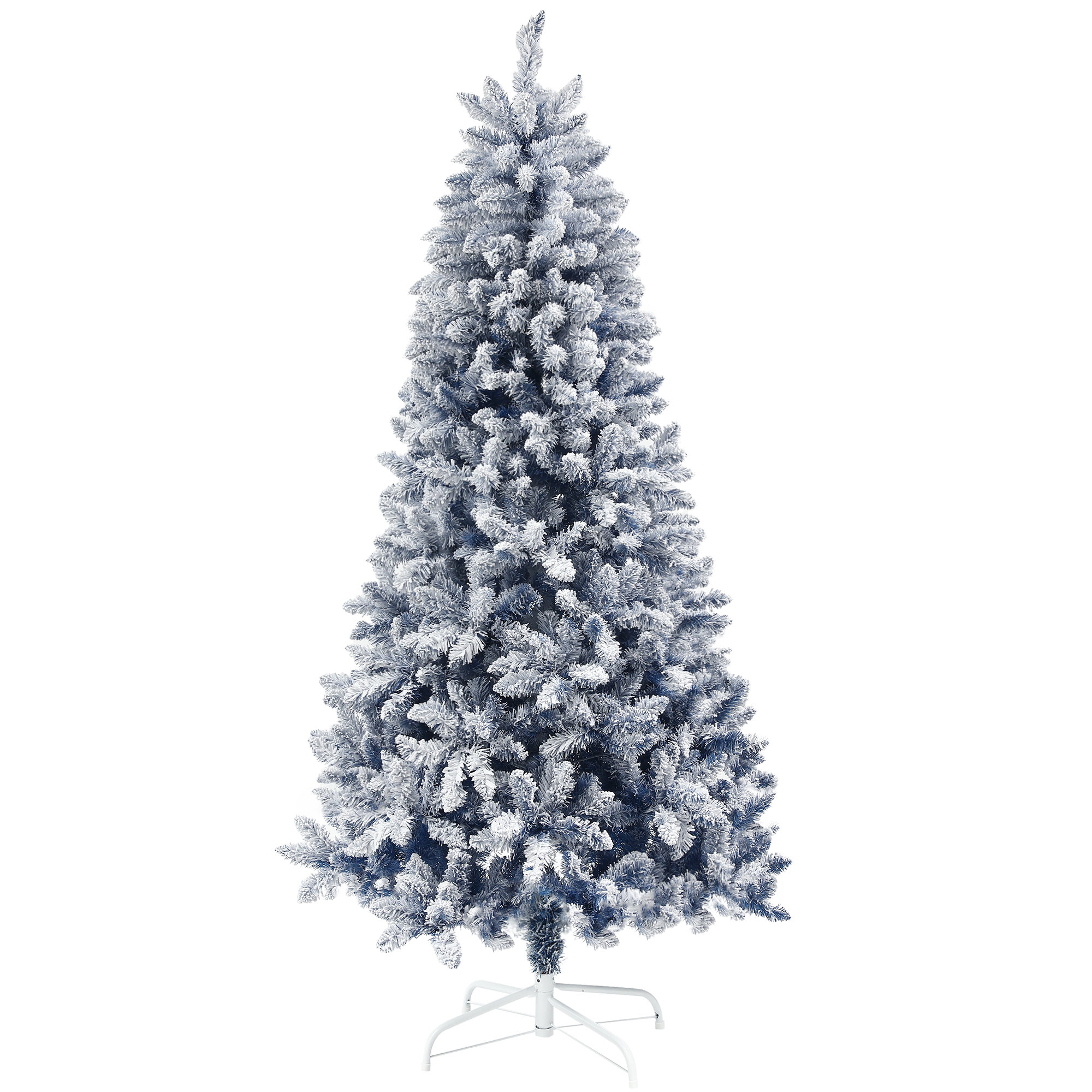 Scott 6ft Flocked Artificial Christmas Tree with Snow Frosted Tips - Blue - Life Essentials