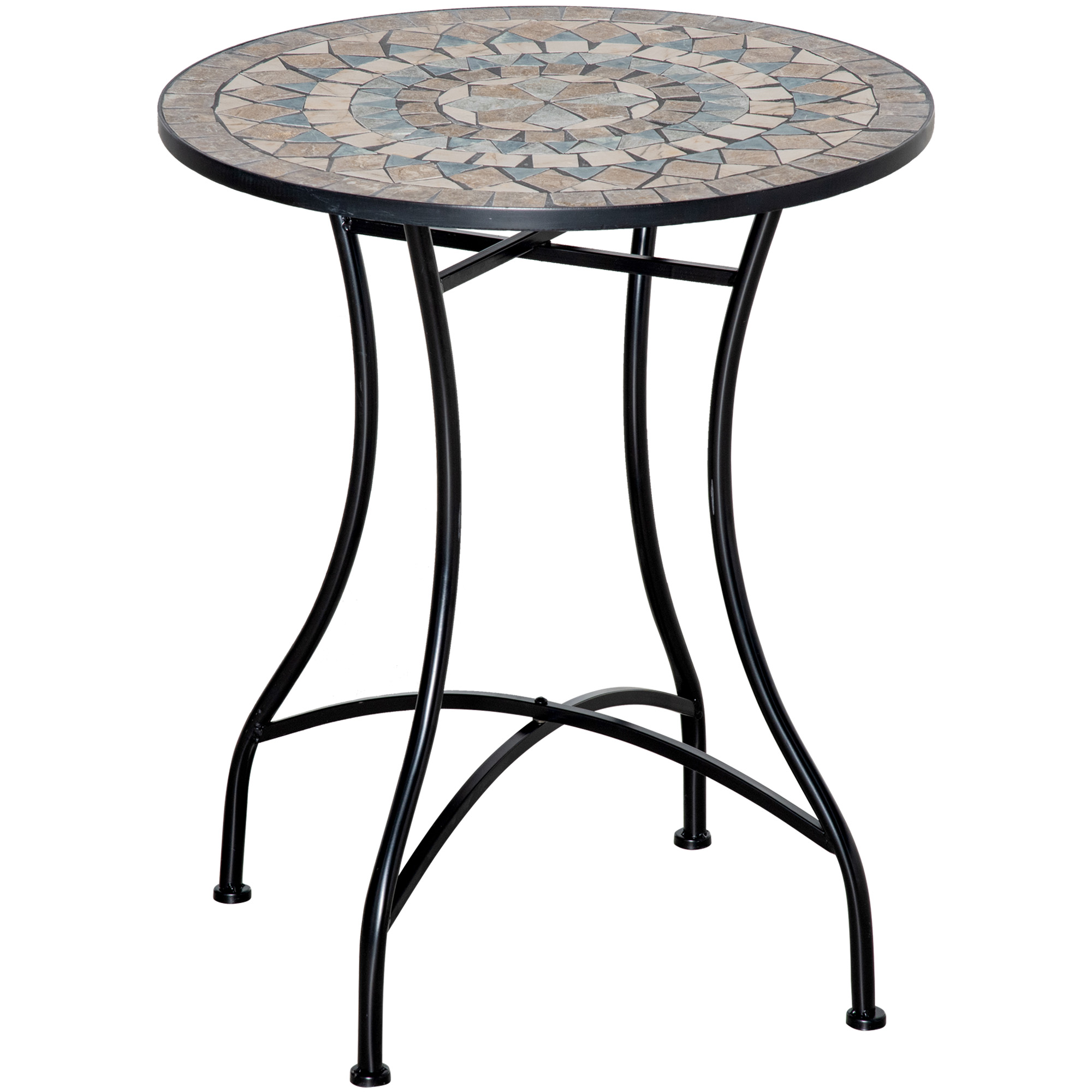 SUNVISTA Î 60cm Mosaic Outdoor Patio Table - Green - Life Essentials
