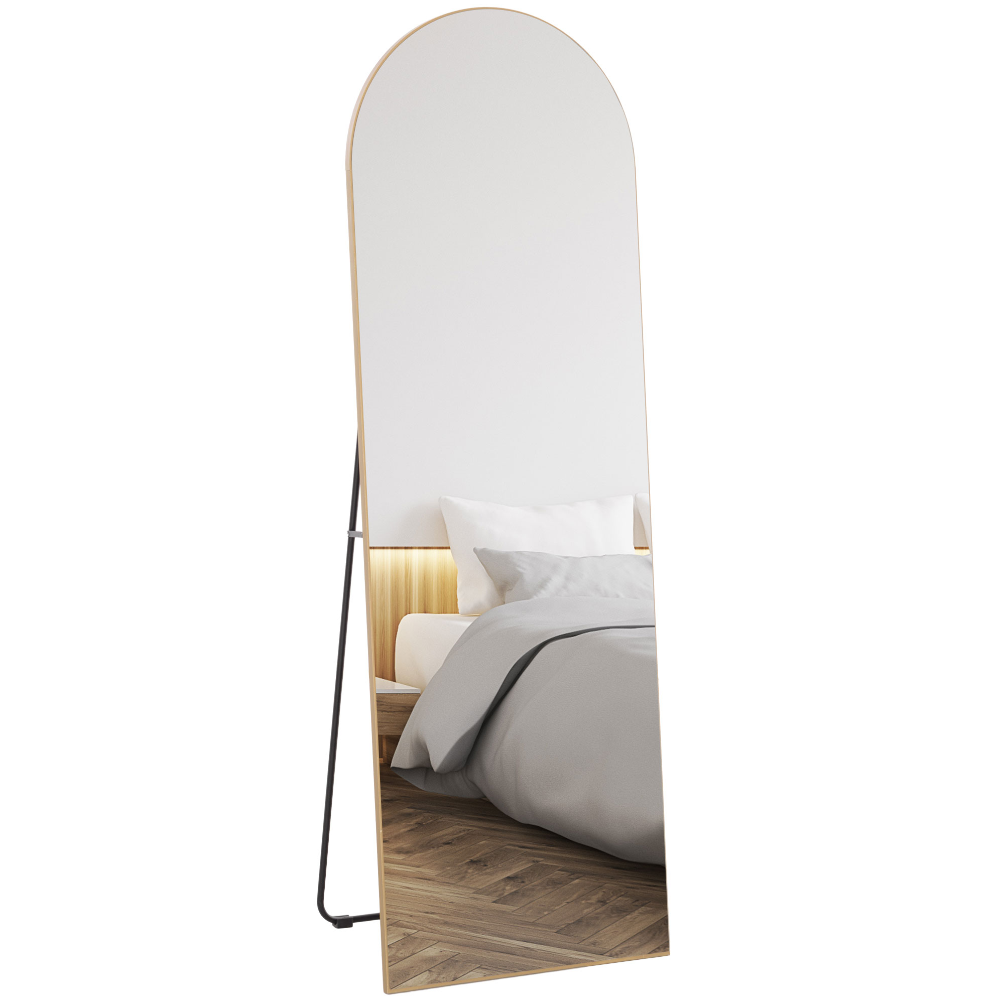 Mirror - Arched Full Length Mirror Gold 150 x 50cm - Life Essentials