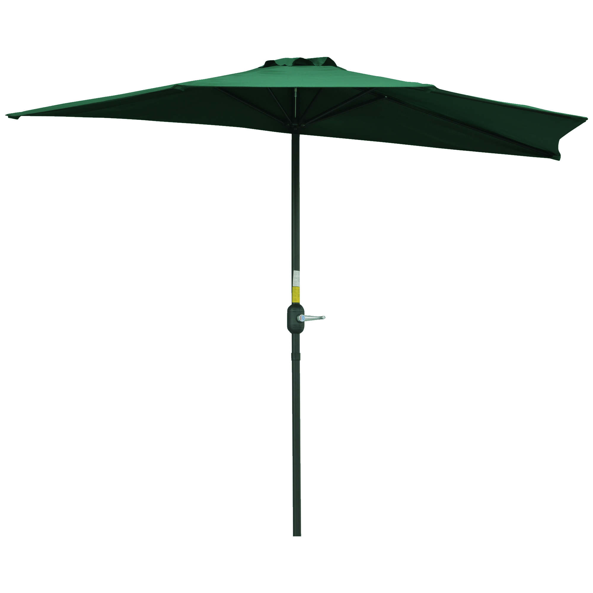 3M Half Parasol Semi Round Umbrella Patio Metal Frame Crank Handle for Balcony-- NO BASE INCLUDED, Green - Life Essentials