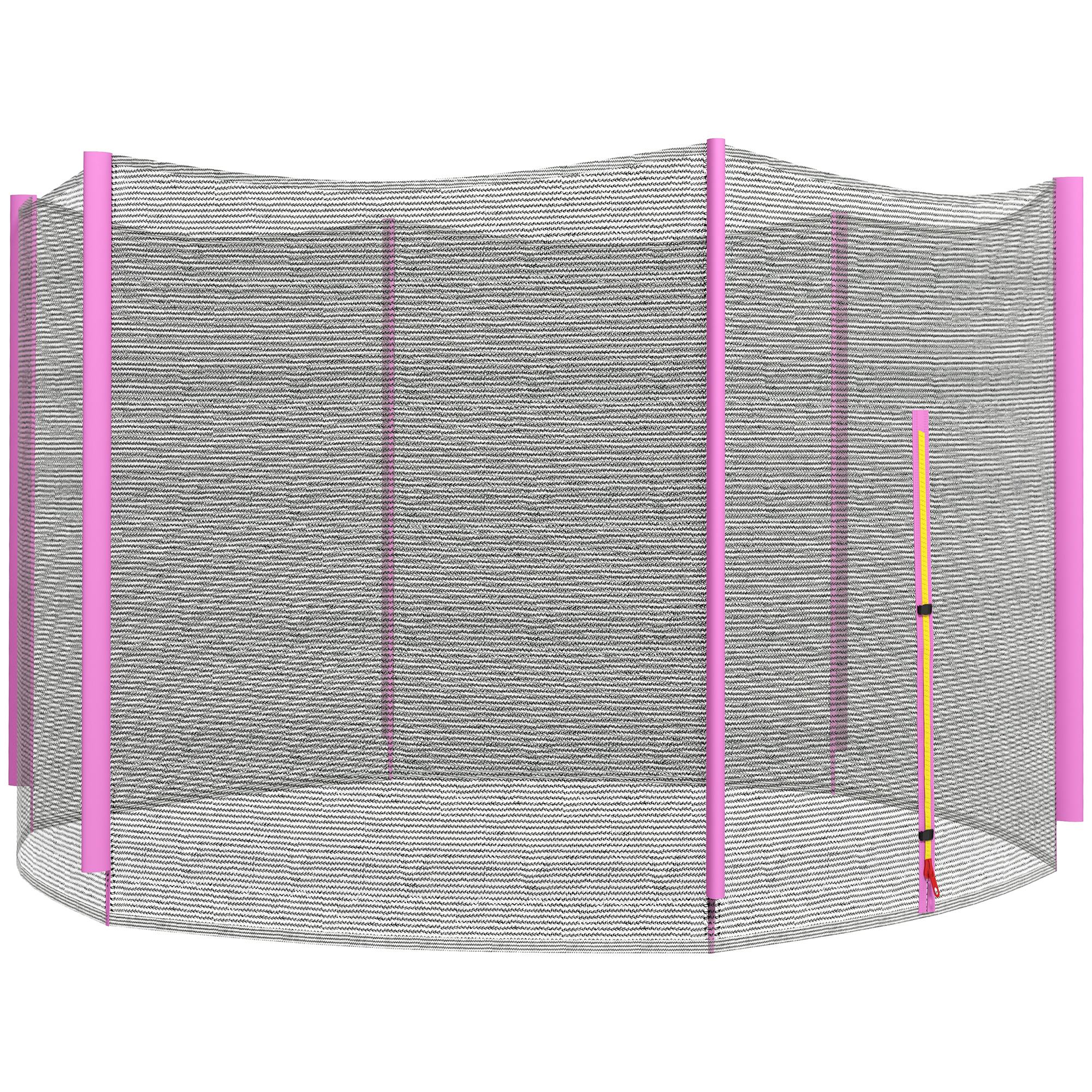 SPORTEDGE 10ft Trampoline Net Replacement with Zipped Entrance & 6 Pole Covers, Weather-Resistant, Pink - Life Essentials