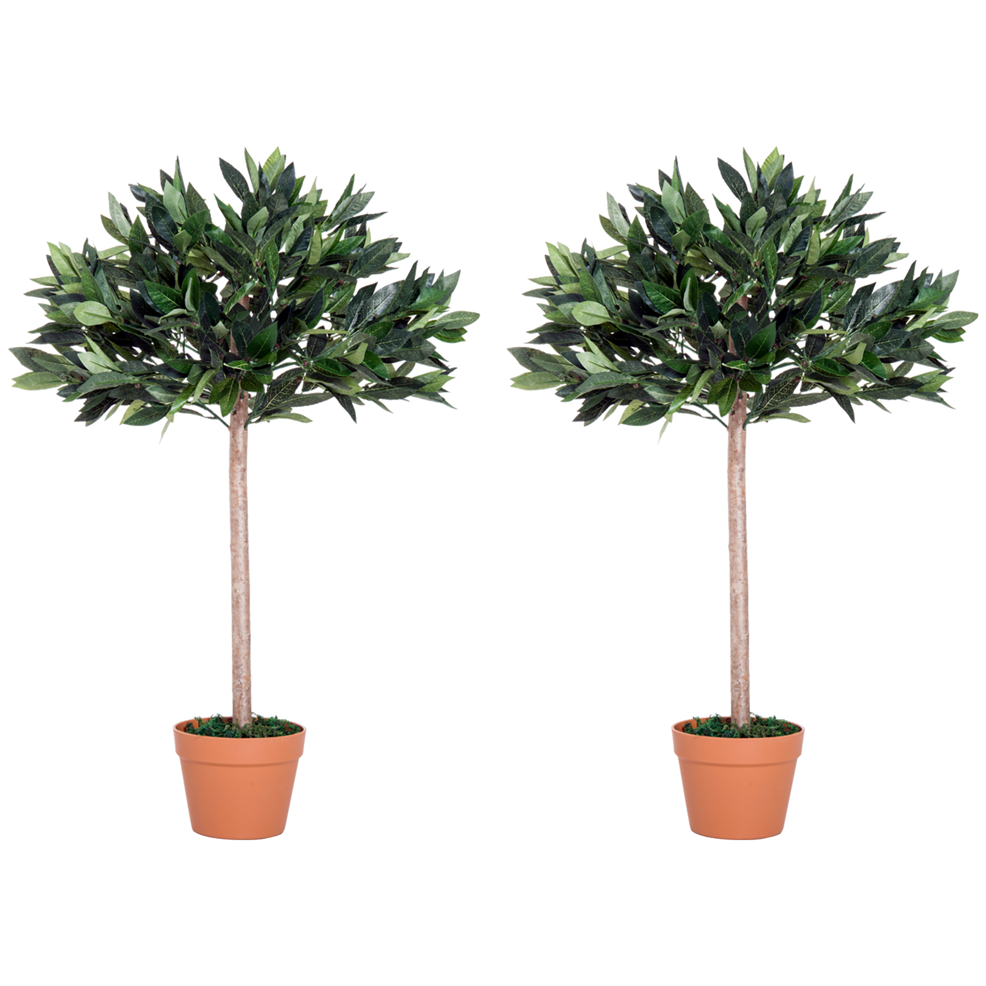3ft Artificial Olive Tree Indoor Plant Greenery for Home Office Potted in An Orange Pot Set of 2 - Life Essentials