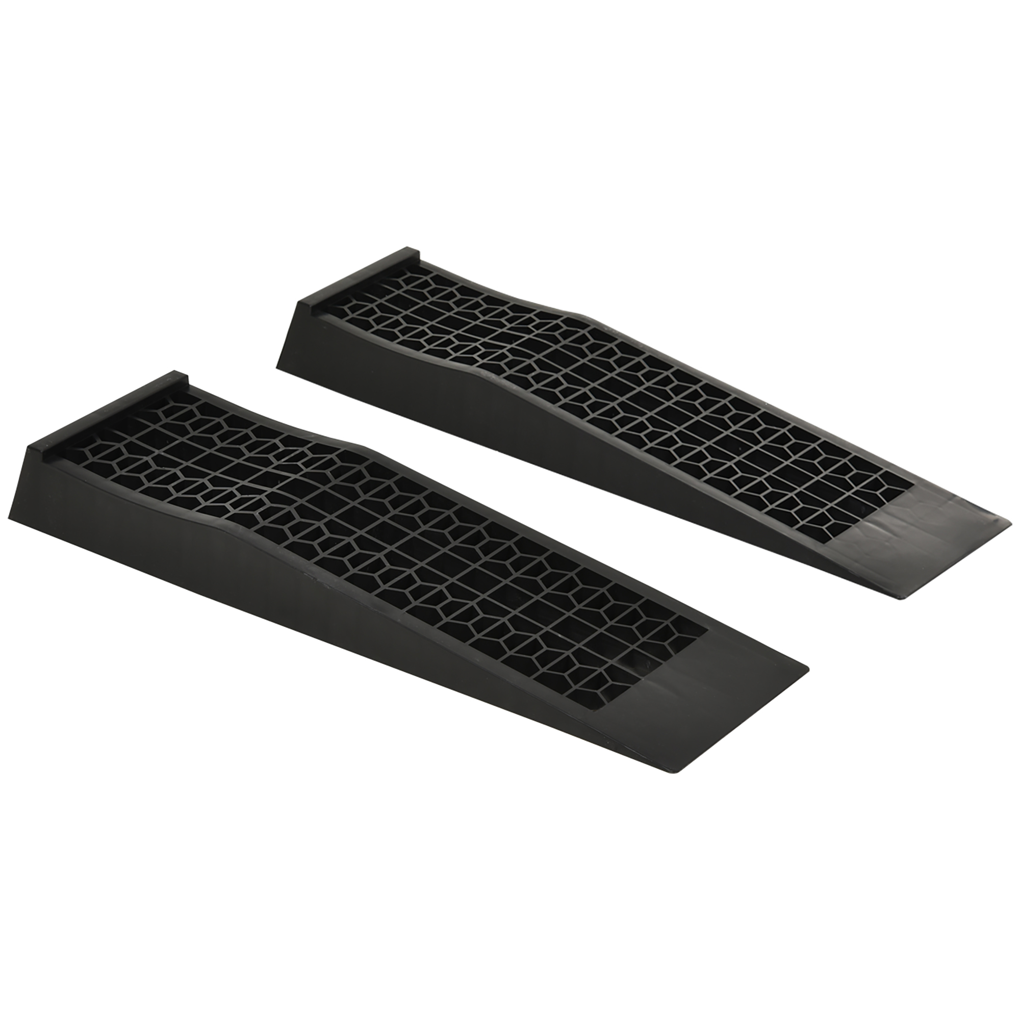 Pair of 2 Low Entrance Plastic Curb Ramps Anti-Slip Surface 3 Ton Capacity Garage Workshop Cars SUVs Small Vans - Life Essentials