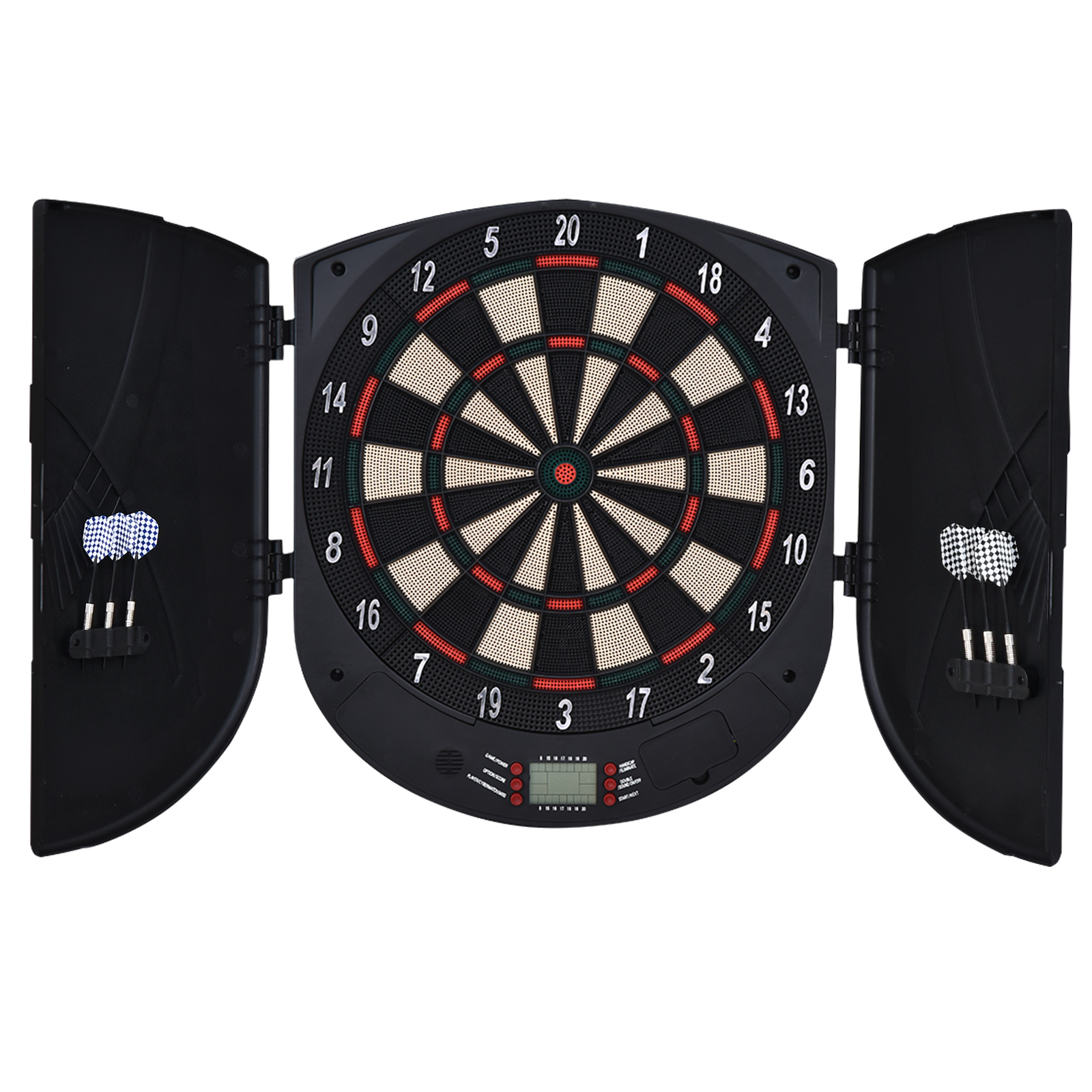 Electronic Dartboard Set 26 Games and 185 Variations with 6 Darts and Cabinet to Stroage Multi-Game Option Ready-to-Play - Life Essentials