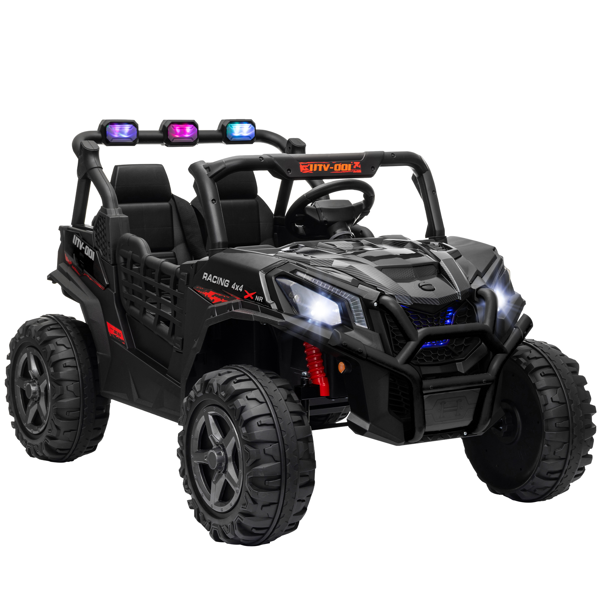 AIVAGO 24V 2 Seater Kids Electric Car with Remote Control, Suspension System, Slow Start, 3 Speeds, for 3-8 Years, Black - Life Essentials