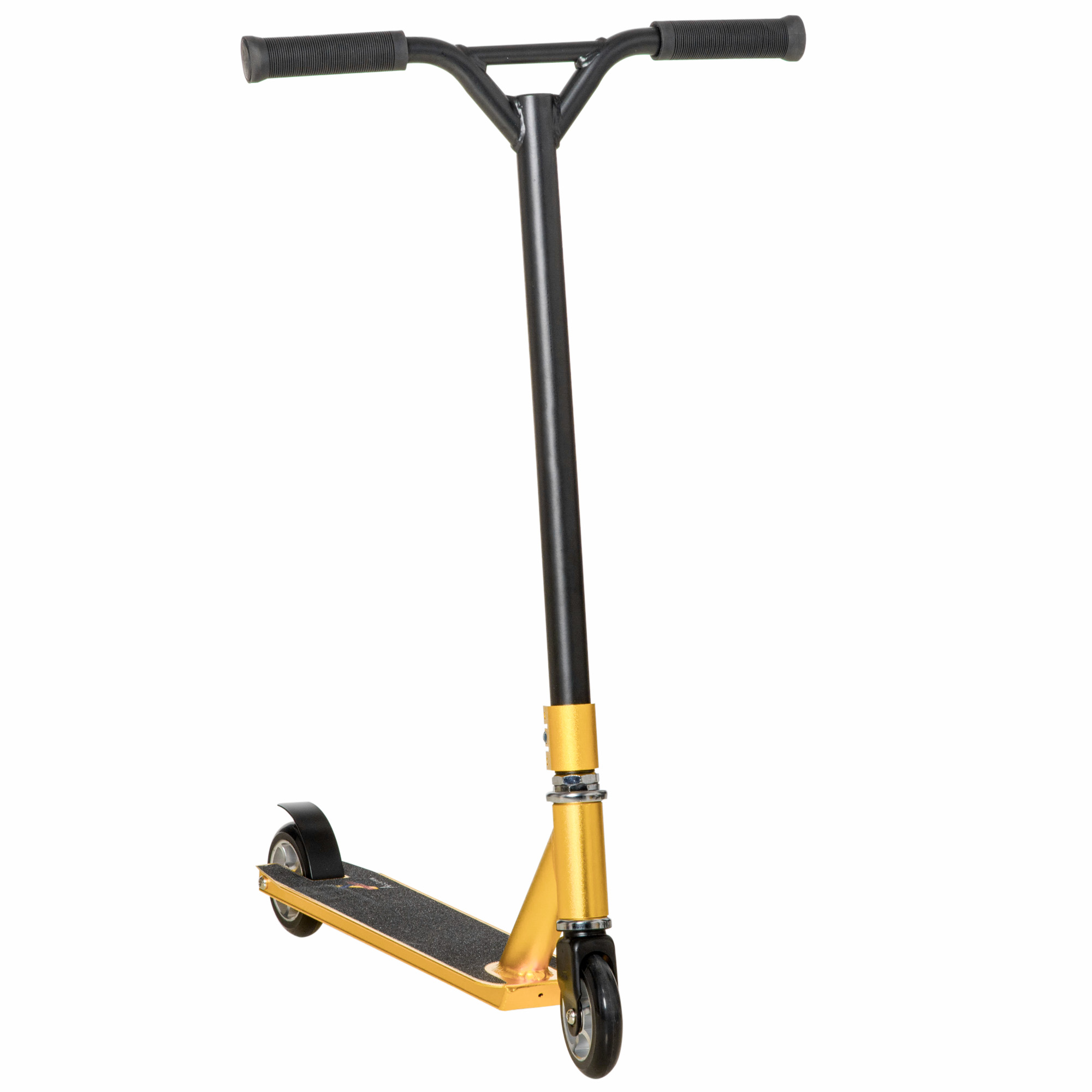 Stunt Scooter, 360° Entry Level Tricks Scooter w/ Lightweight Aluminium Deck and ABEC 7 Bearing, For Age 14+ Beginners, Gold Tone - Life Essentials