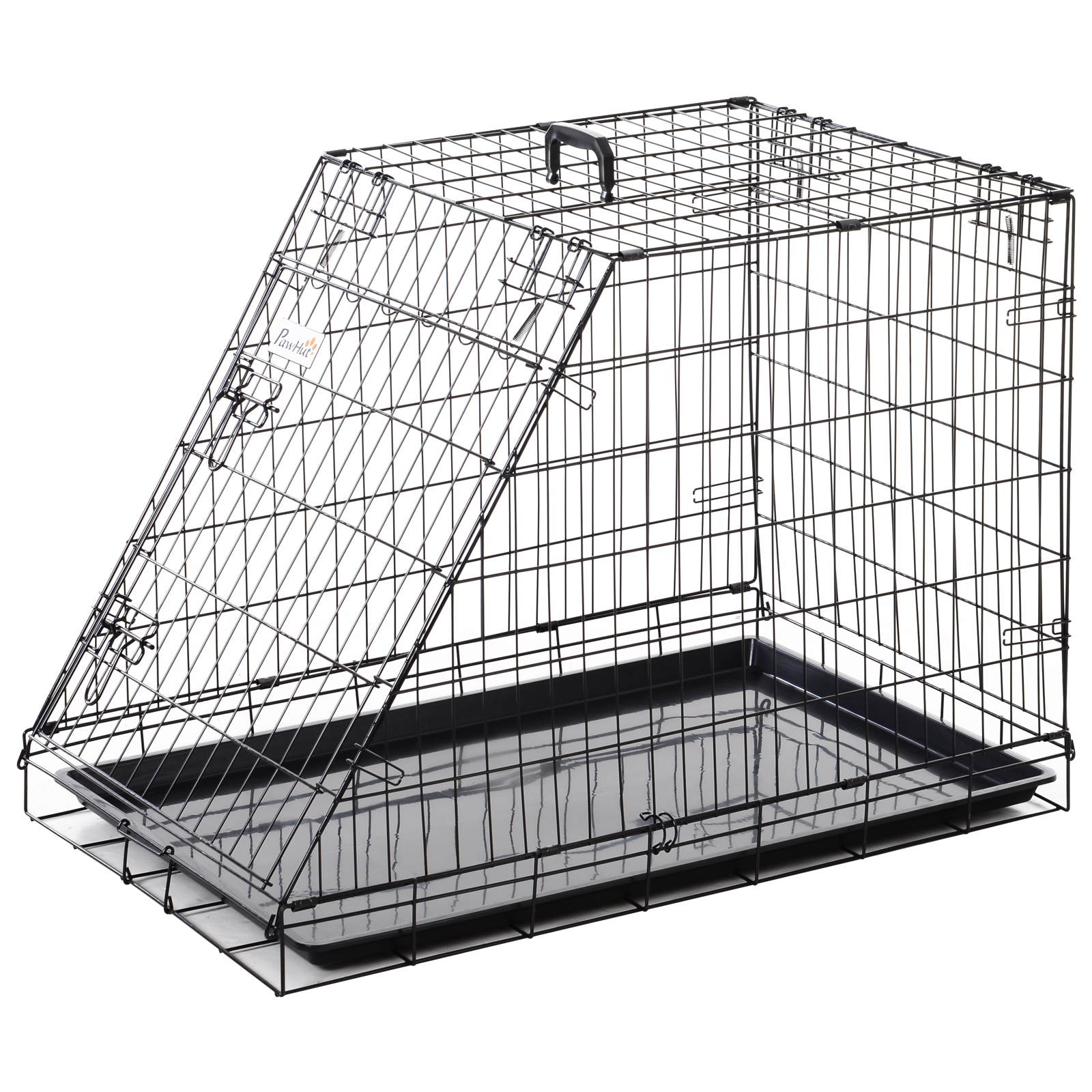 PAWSTER Trapeze Collapsible Dog Pet Travel Box Cage Removable Tray 93 x 58 x 65cm - Life Essentials