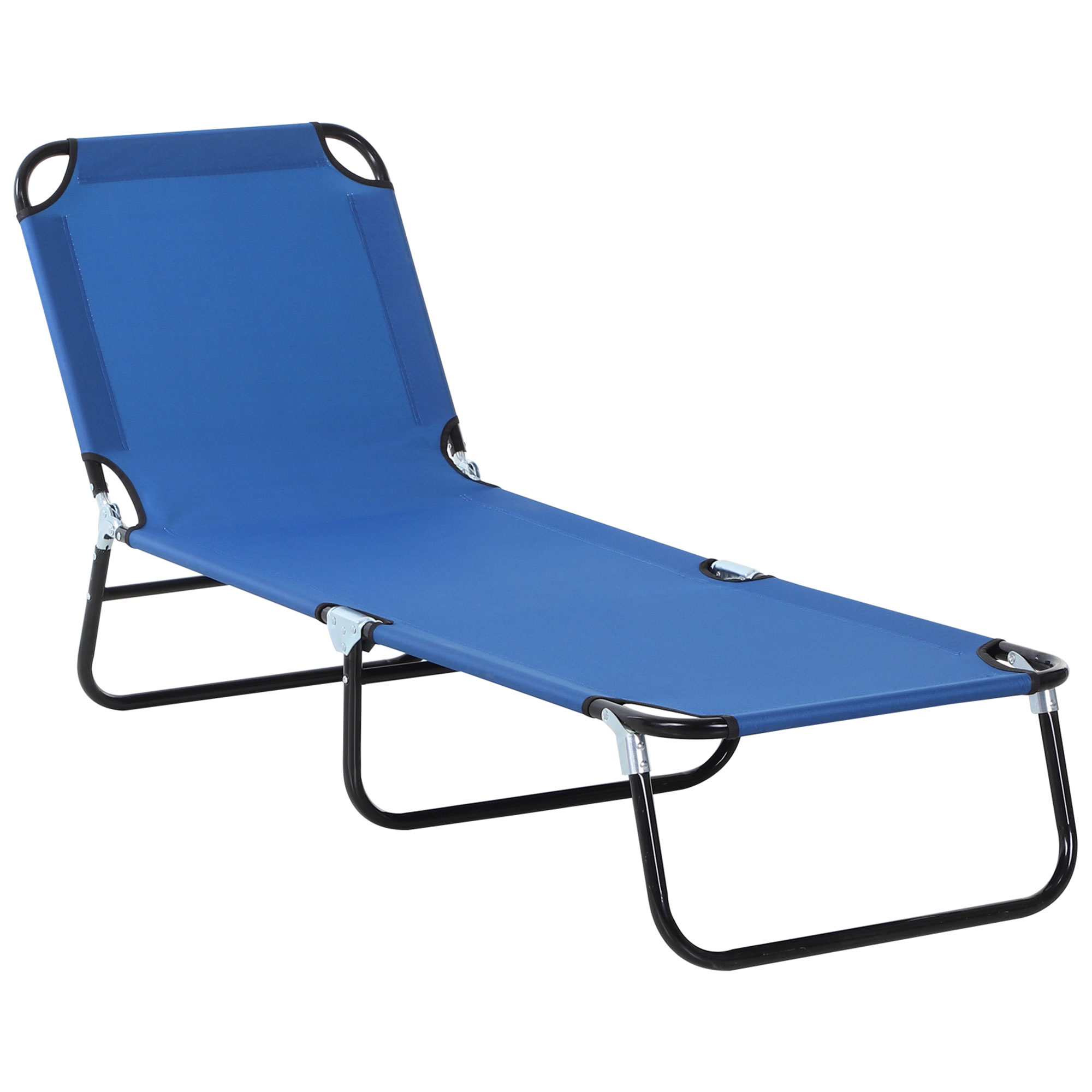 Portable Folding Sun Lounger With 5-Position Adjustable Backrest Relaxer Recliner with Lightweight Frame Great for Pool or Sun Bathing Blue - Life 
