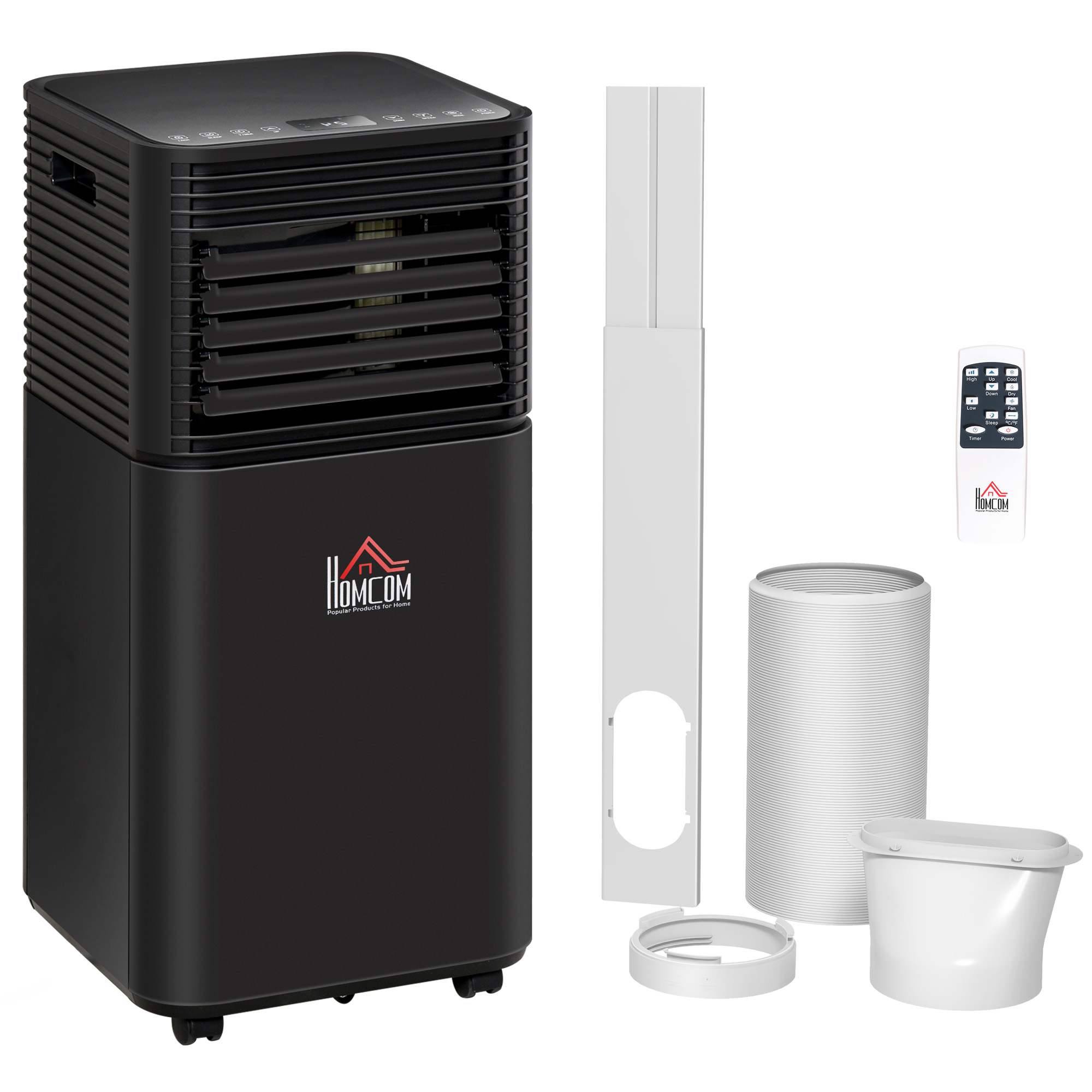 5000 BTU 4-In-1 Compact Portable Mobile Air Conditioner Unit Cooling Dehumidifying Ventilating w/ Fan Remote LED 24hTimer Auto Shut-Down Black - Life 