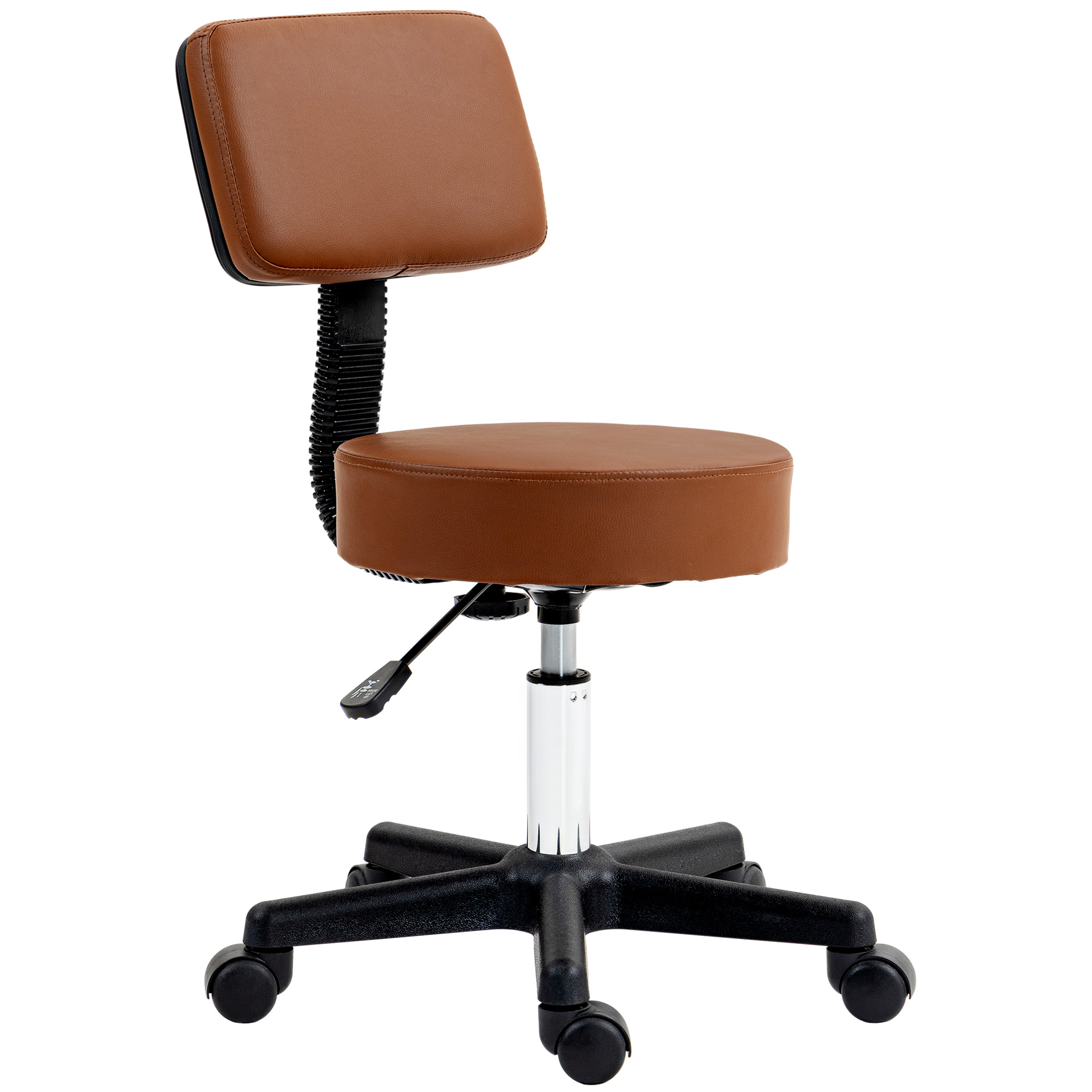 Scott Brown PU leather Beautician's Swivel Salon Chair with Adjustable Height - Life Essentials