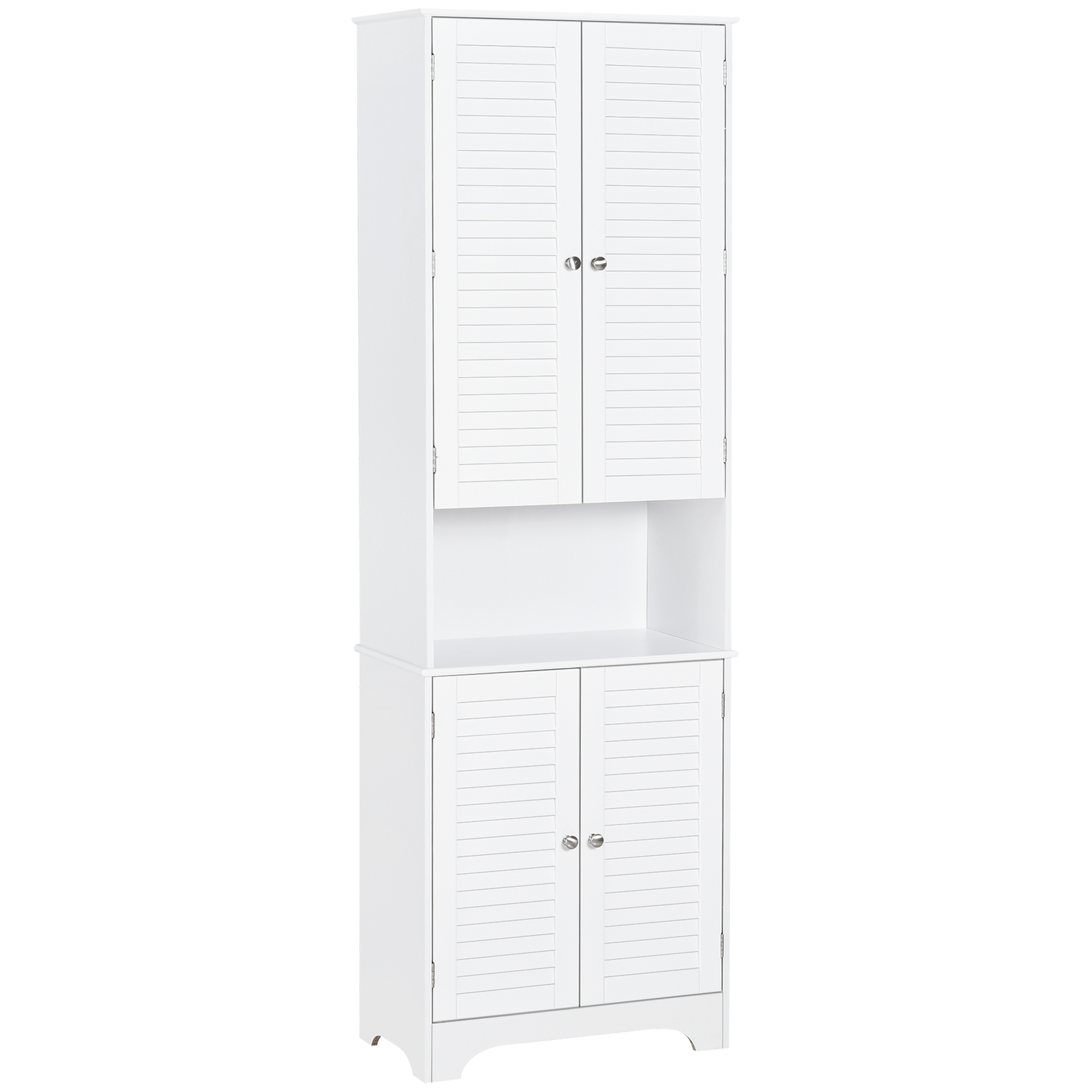 MDF Freestanding 6-Tier Bathroom Storage Cabinet White - Life Essentials