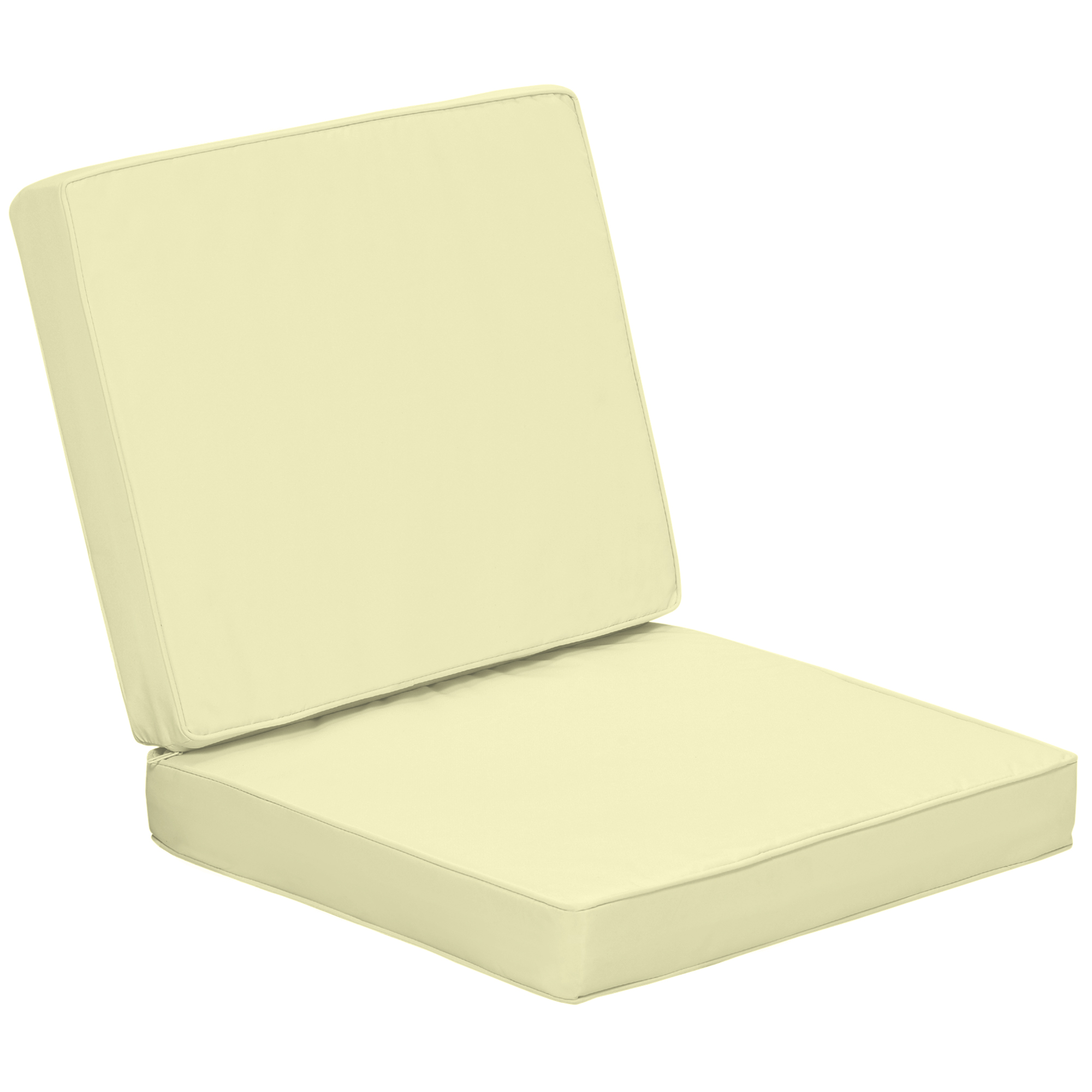 Garden Seat and Back Cushions - Cream White - Set of 2 - Life Essentials