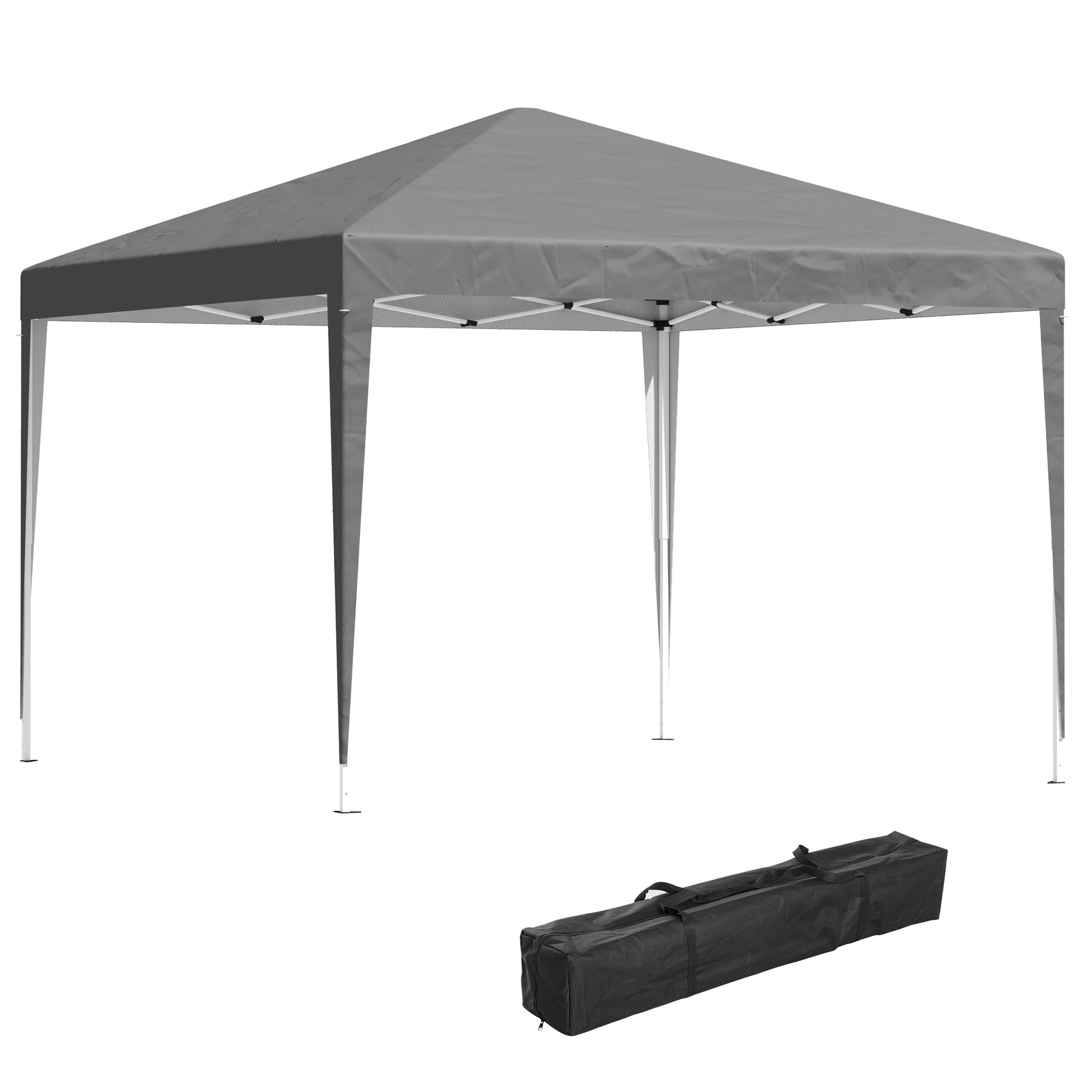 3 x 3 m Garden Pop Up Gazebo Marquee Party Tent Wedding Canopy, Height Adjustable with Carrying Bag, Grey - Life Essentials